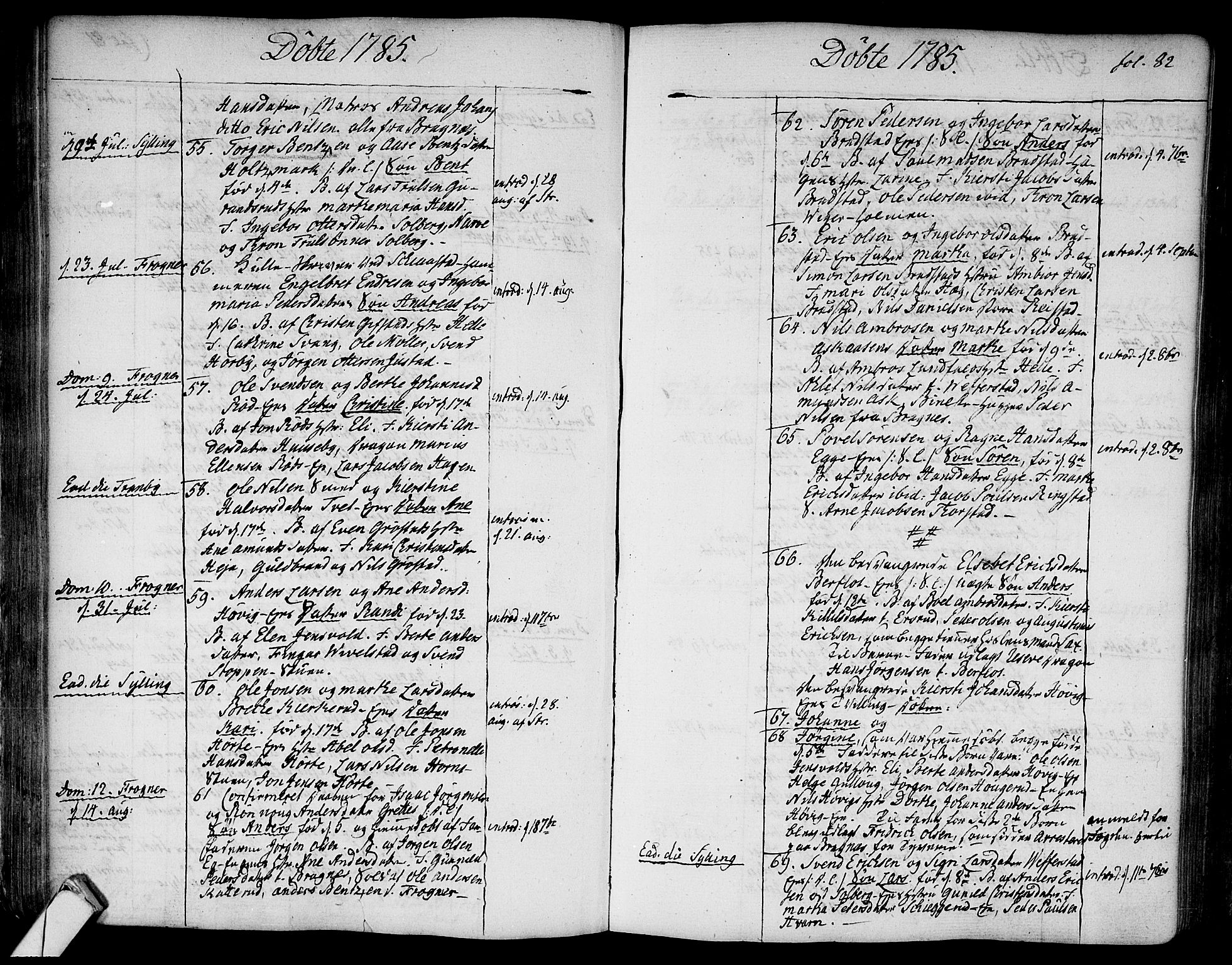 Lier kirkebøker, AV/SAKO-A-230/F/Fa/L0006: Parish register (official) no. I 6, 1777-1794, p. 82