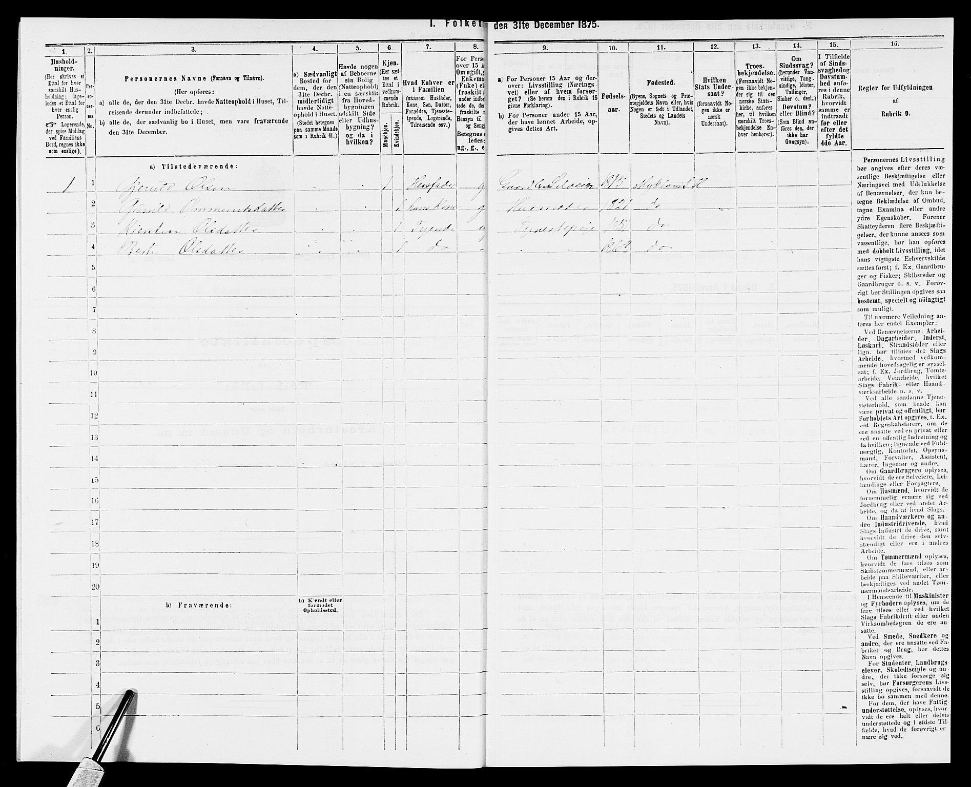 SAK, 1875 census for 0933P Herefoss, 1875, p. 566