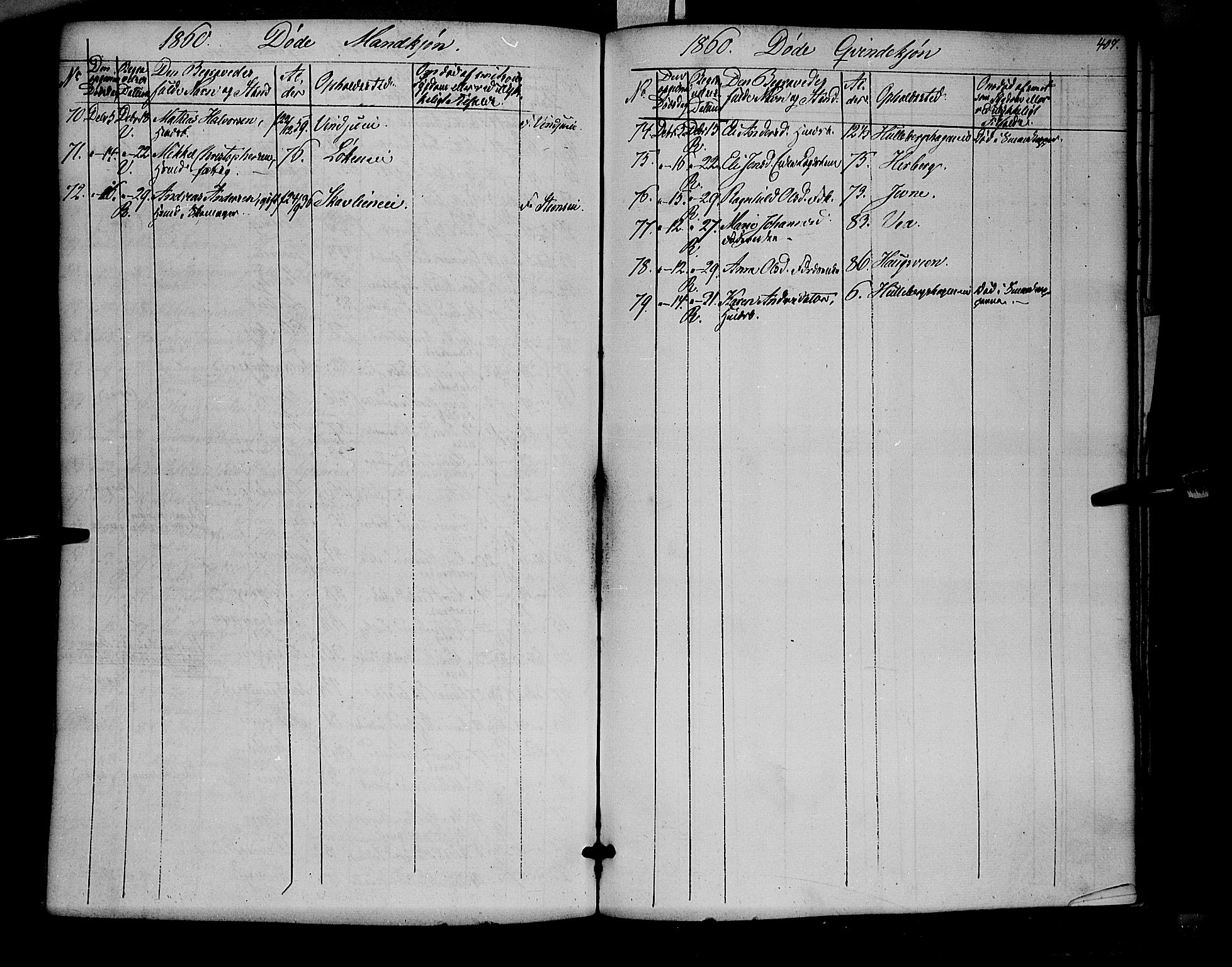 Ringsaker prestekontor, SAH/PREST-014/K/Ka/L0009: Parish register (official) no. 9, 1850-1860, p. 407