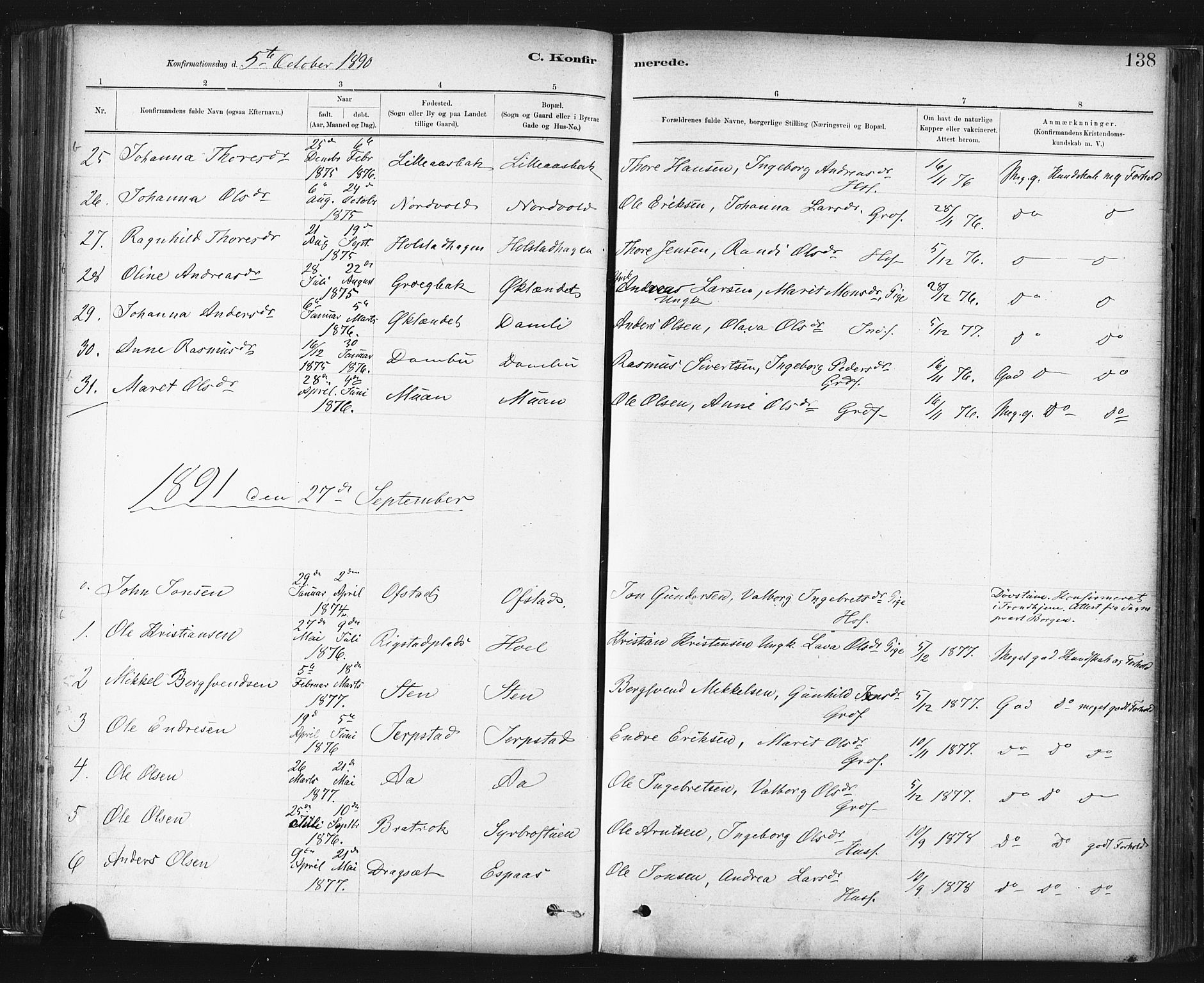 Ministerialprotokoller, klokkerbøker og fødselsregistre - Sør-Trøndelag, SAT/A-1456/672/L0857: Parish register (official) no. 672A09, 1882-1893, p. 138