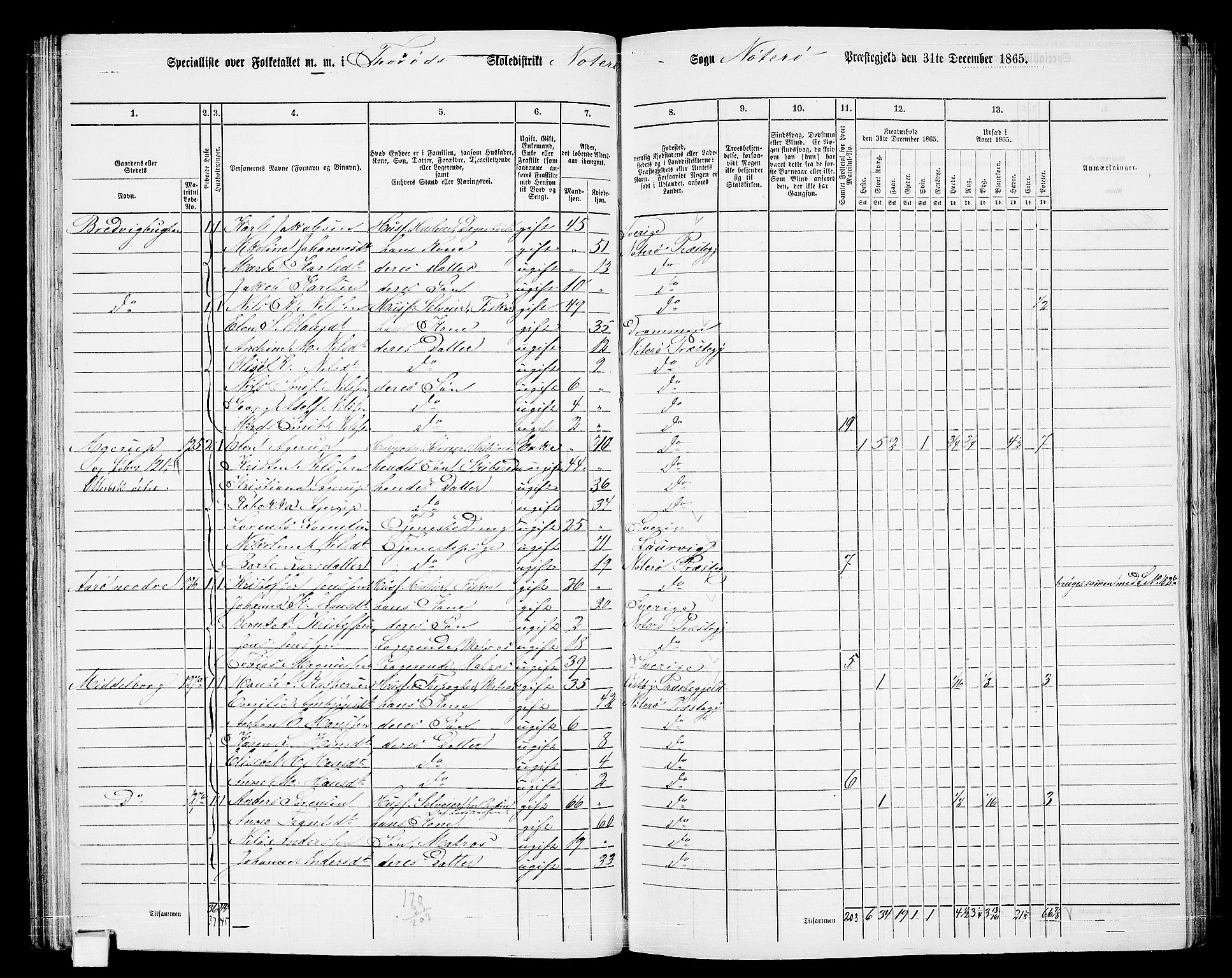 RA, 1865 census for Nøtterøy, 1865, p. 98