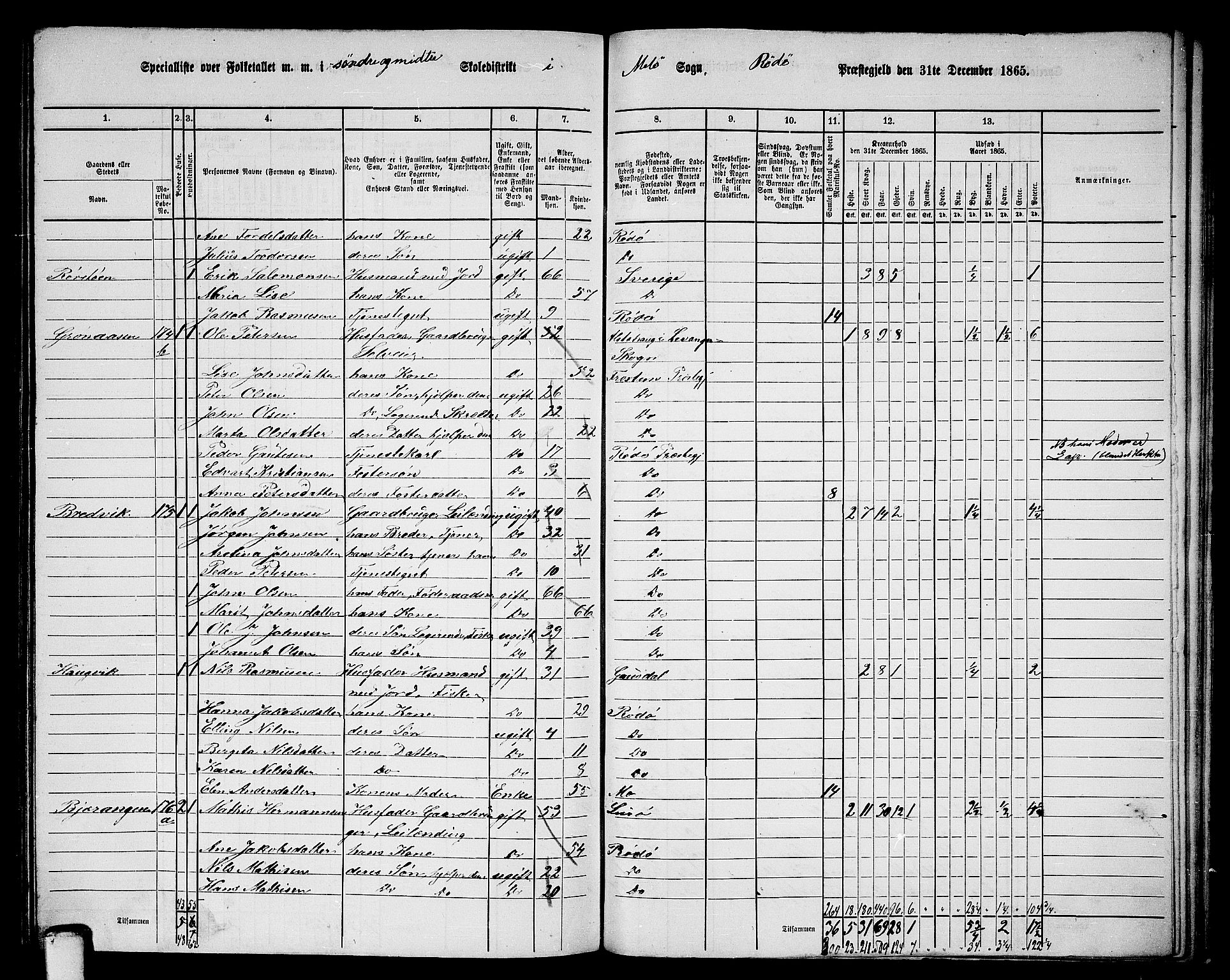 RA, 1865 census for Rødøy, 1865, p. 116