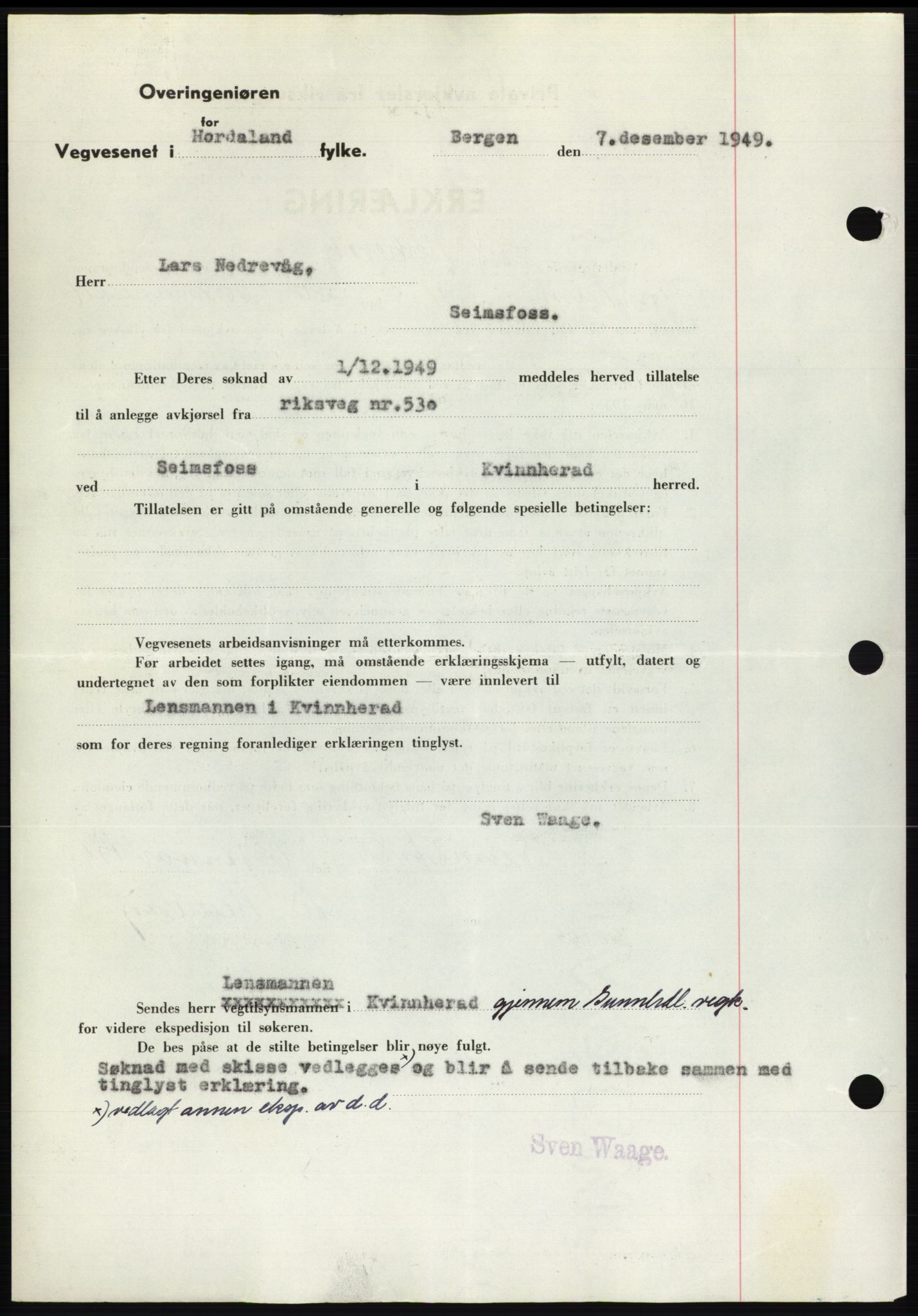 Sunnhordland sorenskrivar, AV/SAB-A-2401: Mortgage book no. B75-79, 1948-1950, Diary no: : 187/1950