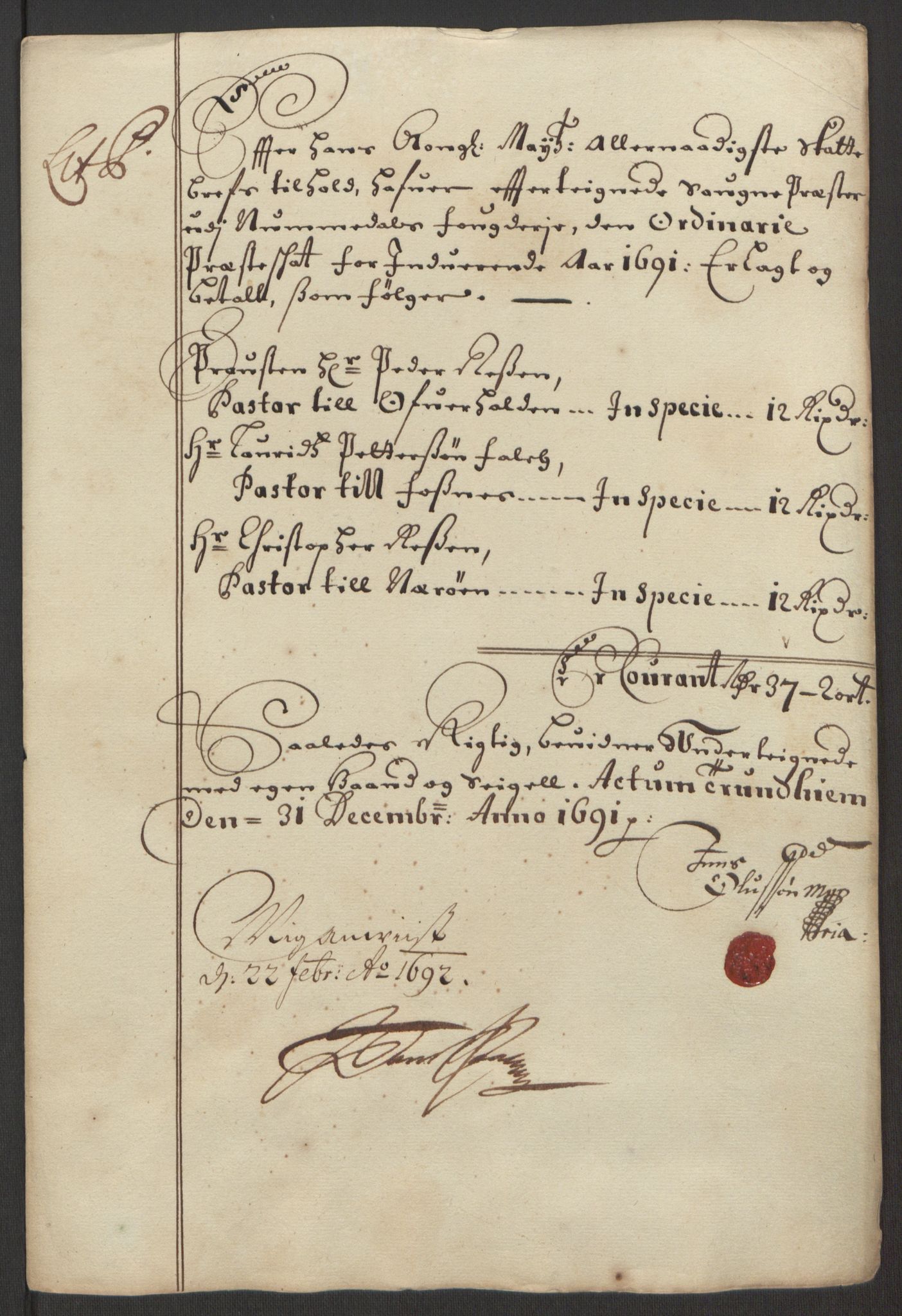 Rentekammeret inntil 1814, Reviderte regnskaper, Fogderegnskap, AV/RA-EA-4092/R64/L4423: Fogderegnskap Namdal, 1690-1691, p. 306