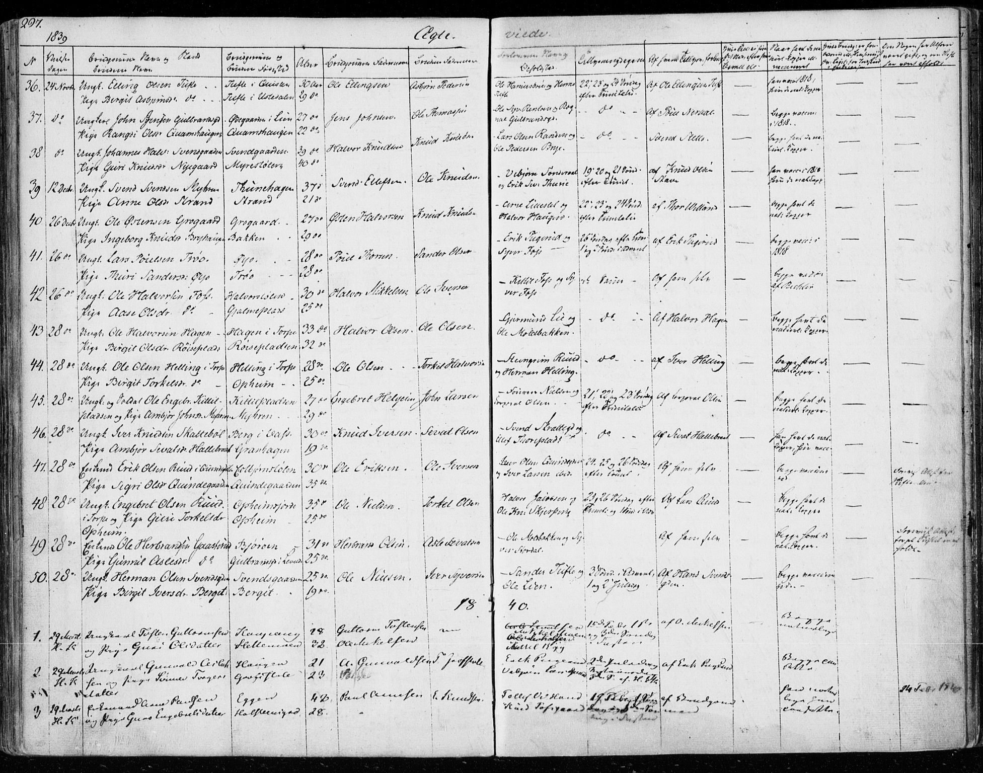 Ål kirkebøker, SAKO/A-249/F/Fa/L0005: Parish register (official) no. I 5, 1825-1848, p. 297
