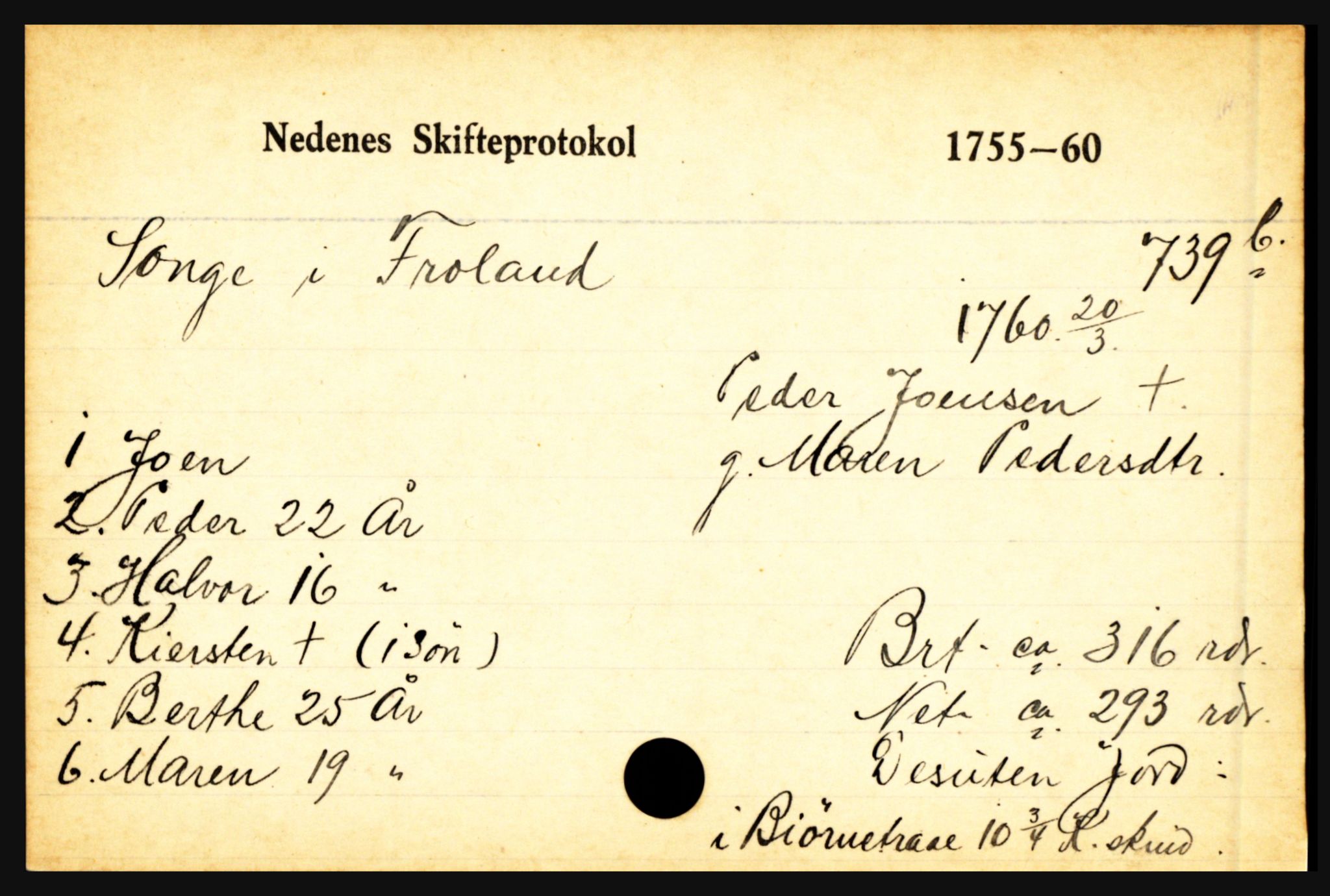 Nedenes sorenskriveri før 1824, AV/SAK-1221-0007/H, p. 27773