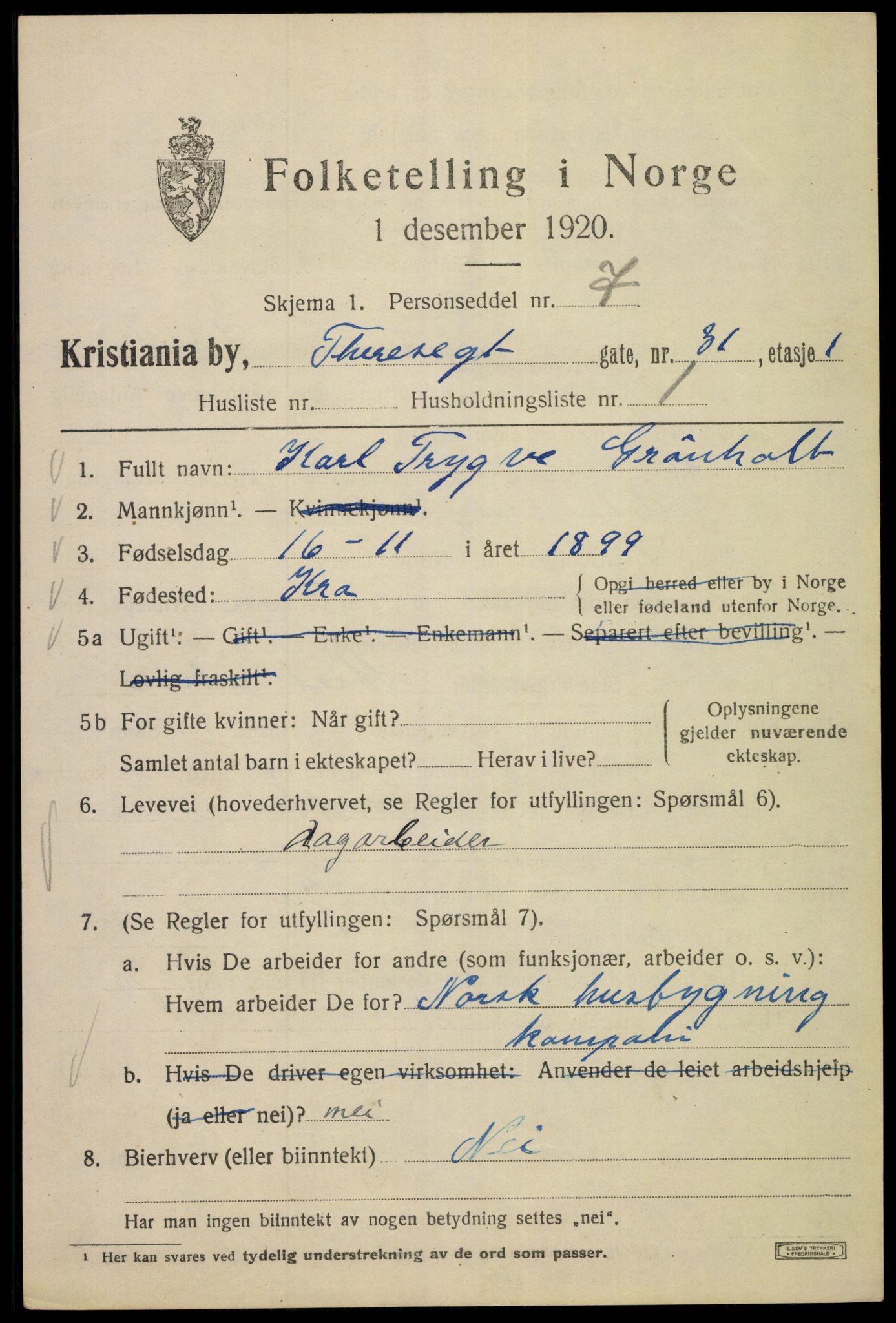 SAO, 1920 census for Kristiania, 1920, p. 569159