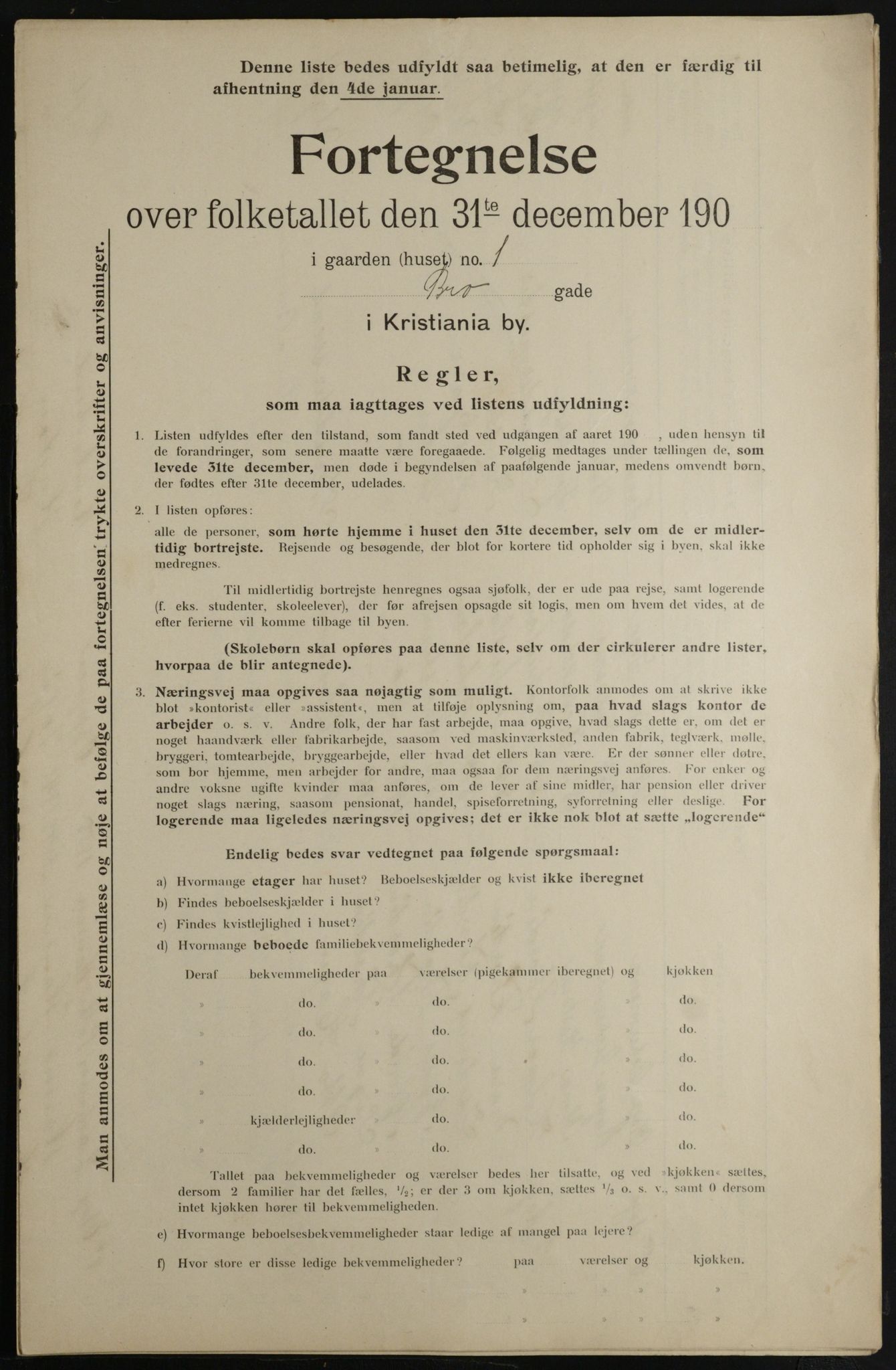 OBA, Municipal Census 1901 for Kristiania, 1901, p. 1623