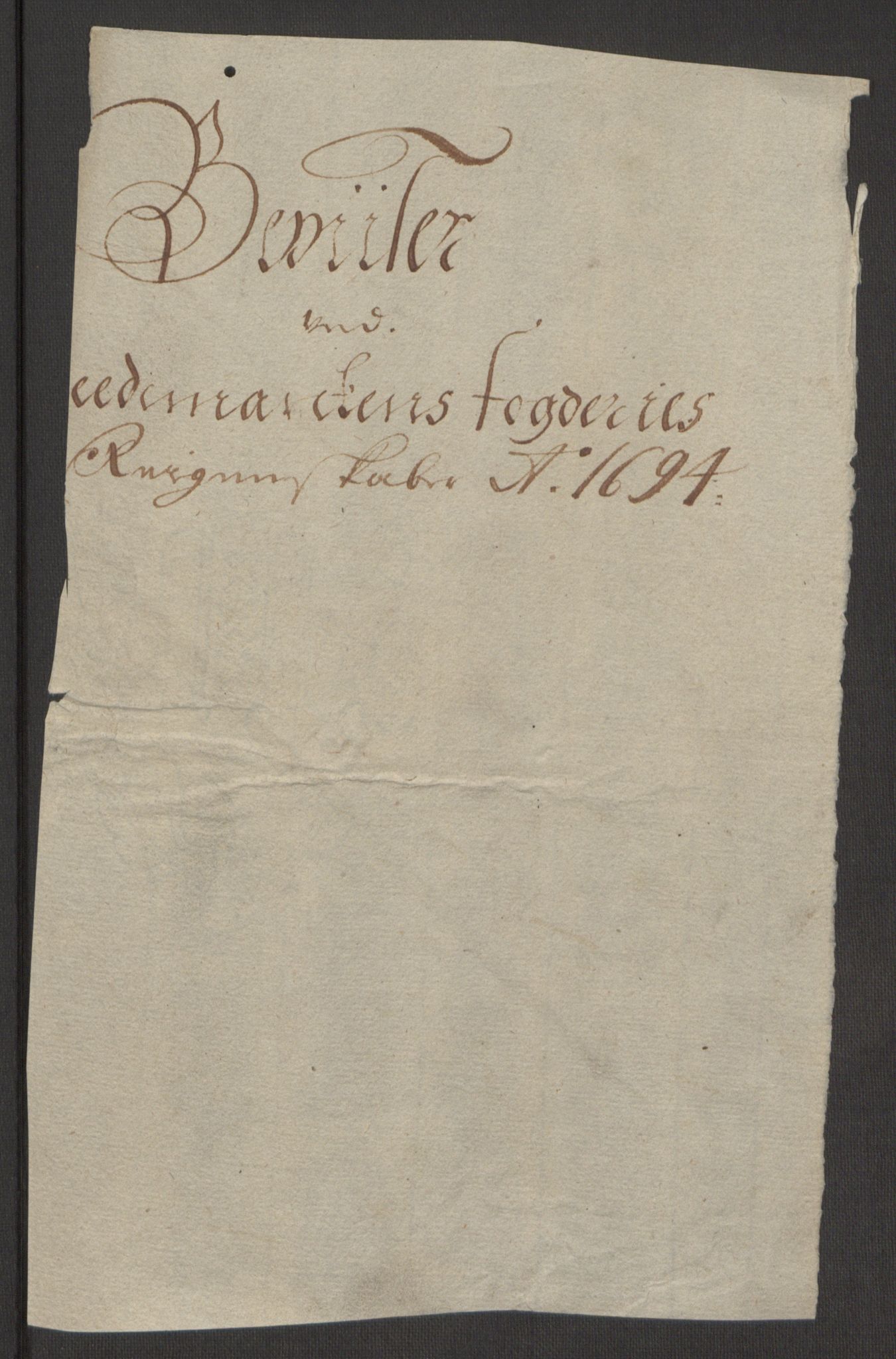 Rentekammeret inntil 1814, Reviderte regnskaper, Fogderegnskap, RA/EA-4092/R16/L1035: Fogderegnskap Hedmark, 1694, p. 33