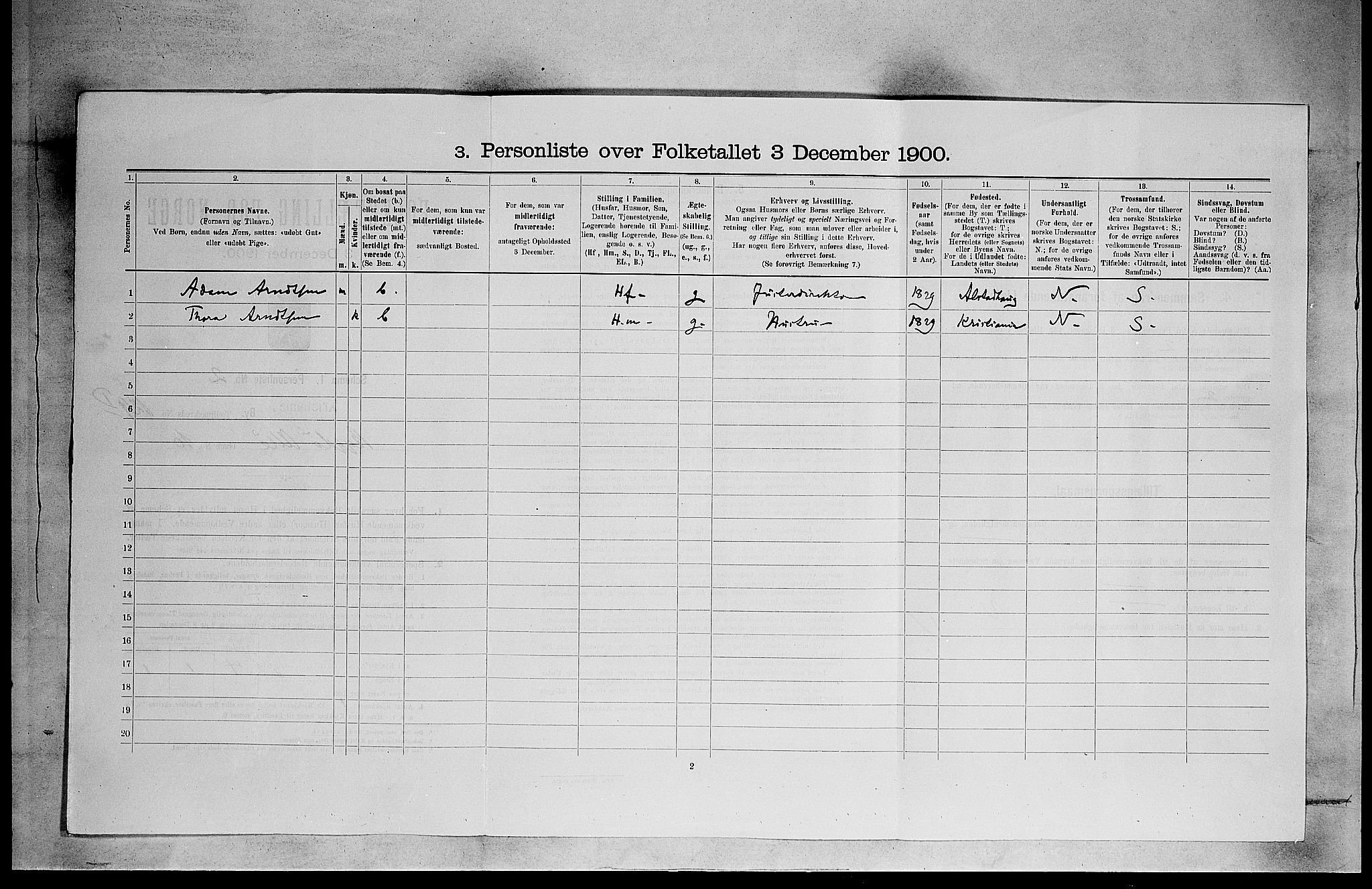 SAO, 1900 census for Kristiania, 1900, p. 9712
