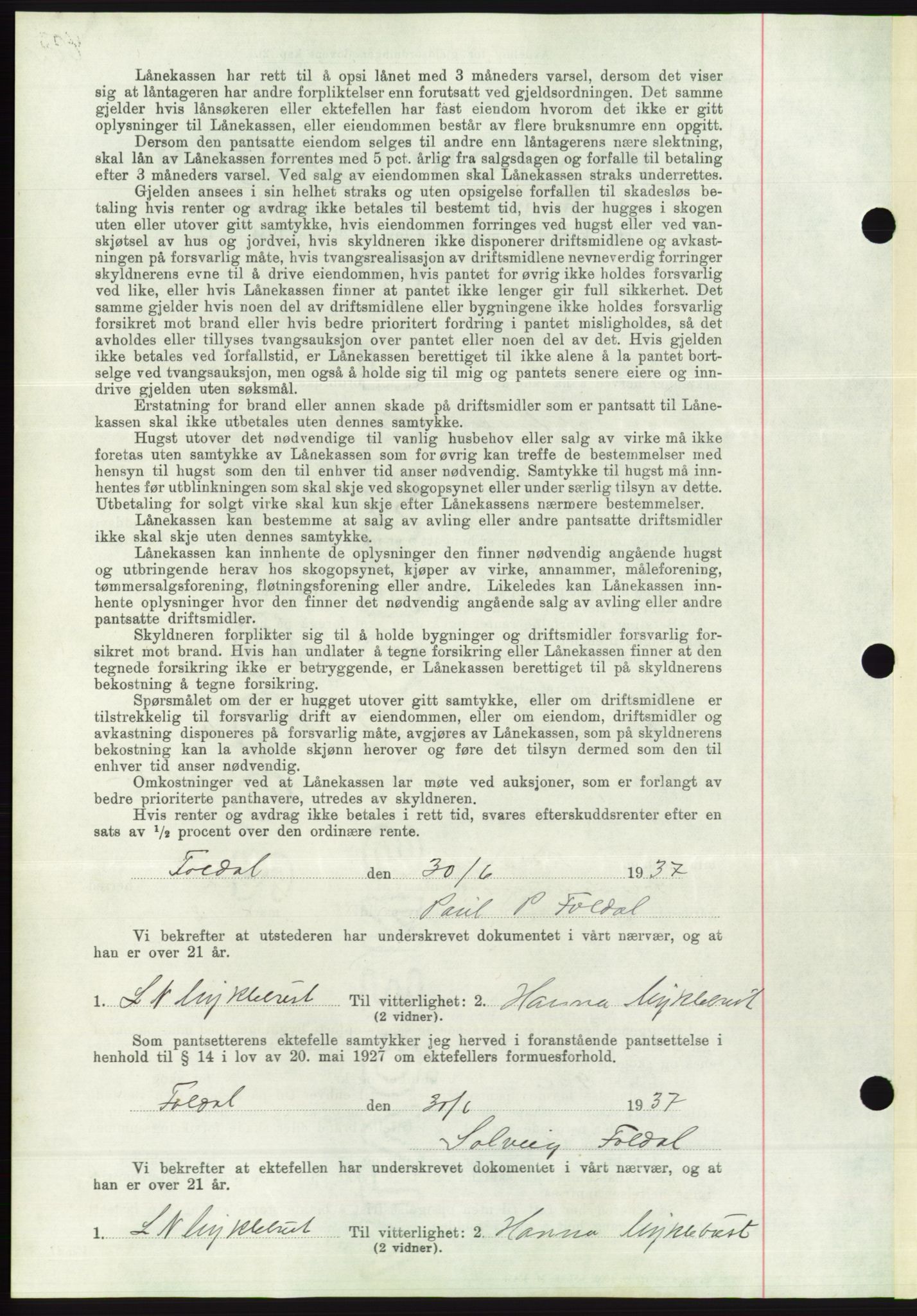 Søre Sunnmøre sorenskriveri, AV/SAT-A-4122/1/2/2C/L0063: Mortgage book no. 57, 1937-1937, Diary no: : 1074/1937