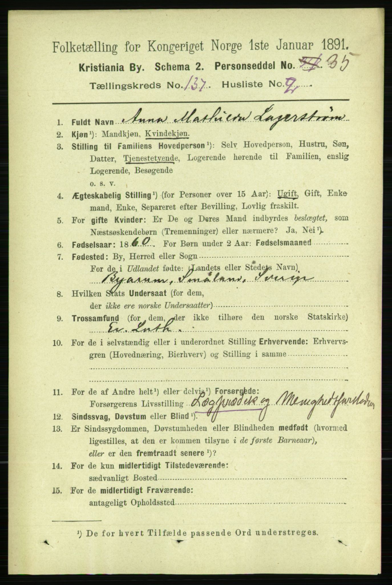 RA, 1891 census for 0301 Kristiania, 1891, p. 76288