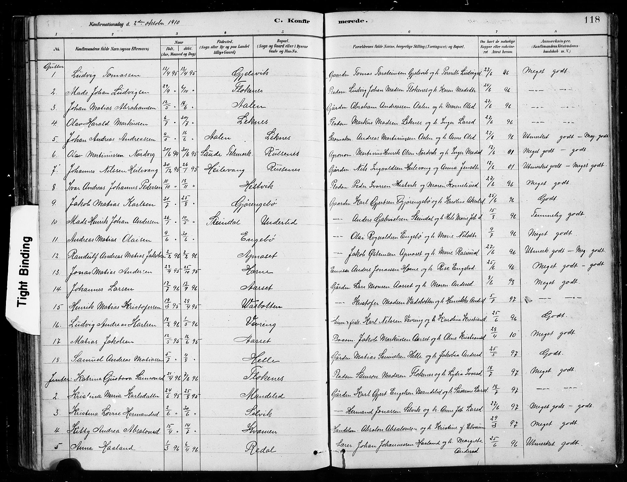 Førde sokneprestembete, SAB/A-79901/H/Hab/Habe/L0001: Parish register (copy) no. E 1, 1881-1920, p. 118