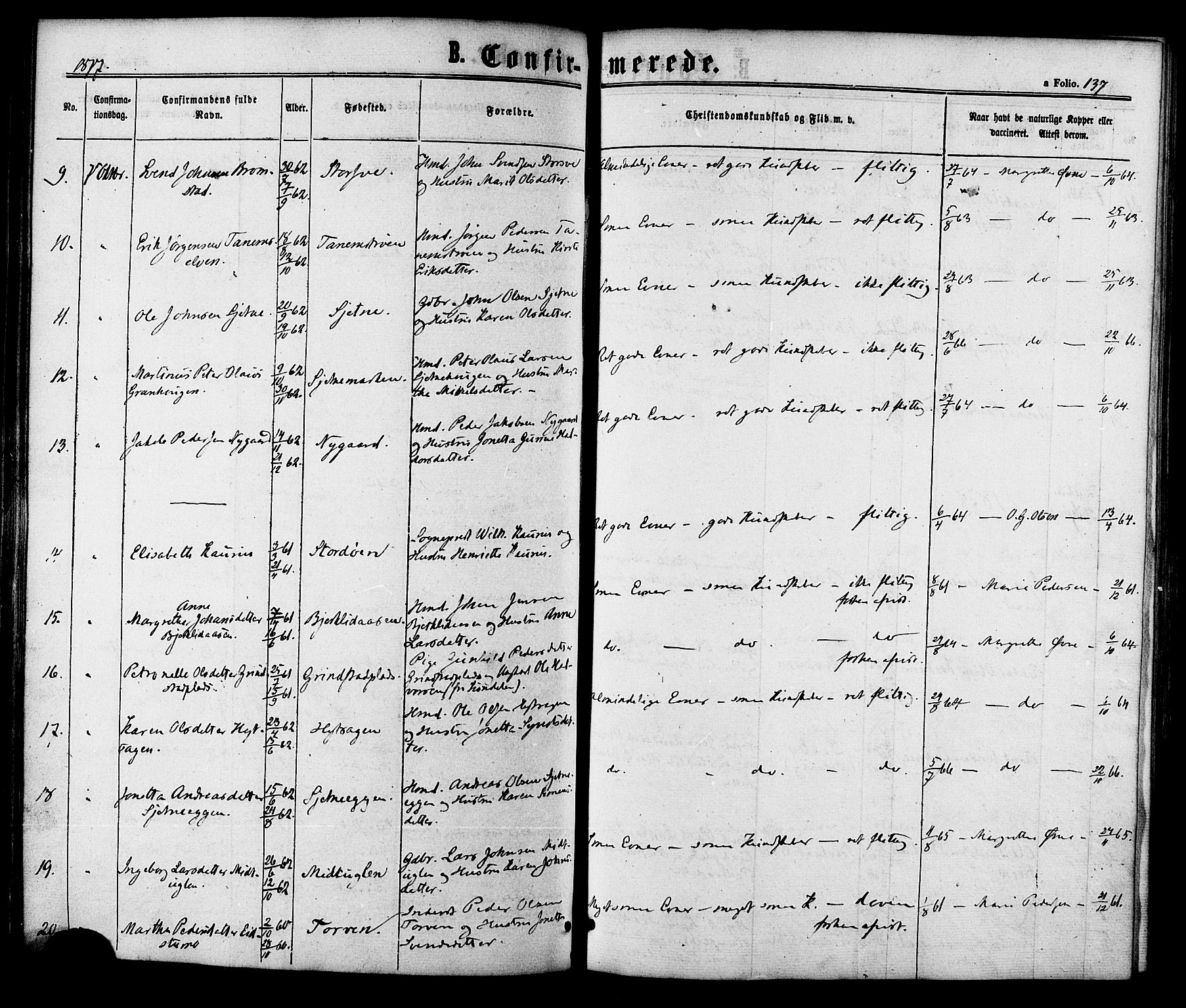 Ministerialprotokoller, klokkerbøker og fødselsregistre - Sør-Trøndelag, SAT/A-1456/618/L0442: Parish register (official) no. 618A06 /1, 1863-1879, p. 137