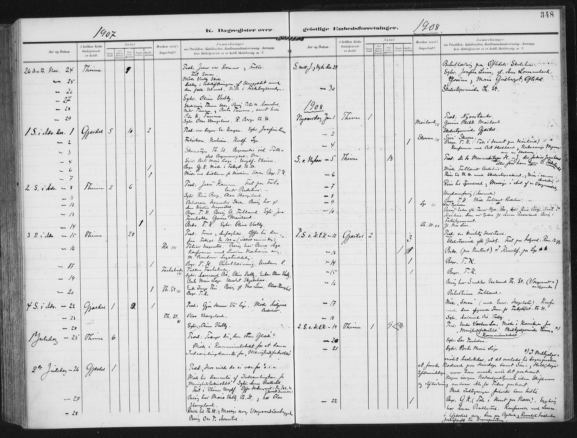 Lye sokneprestkontor, AV/SAST-A-101794/002/A/L0001: Parish register (official) no. A 12, 1904-1920, p. 348