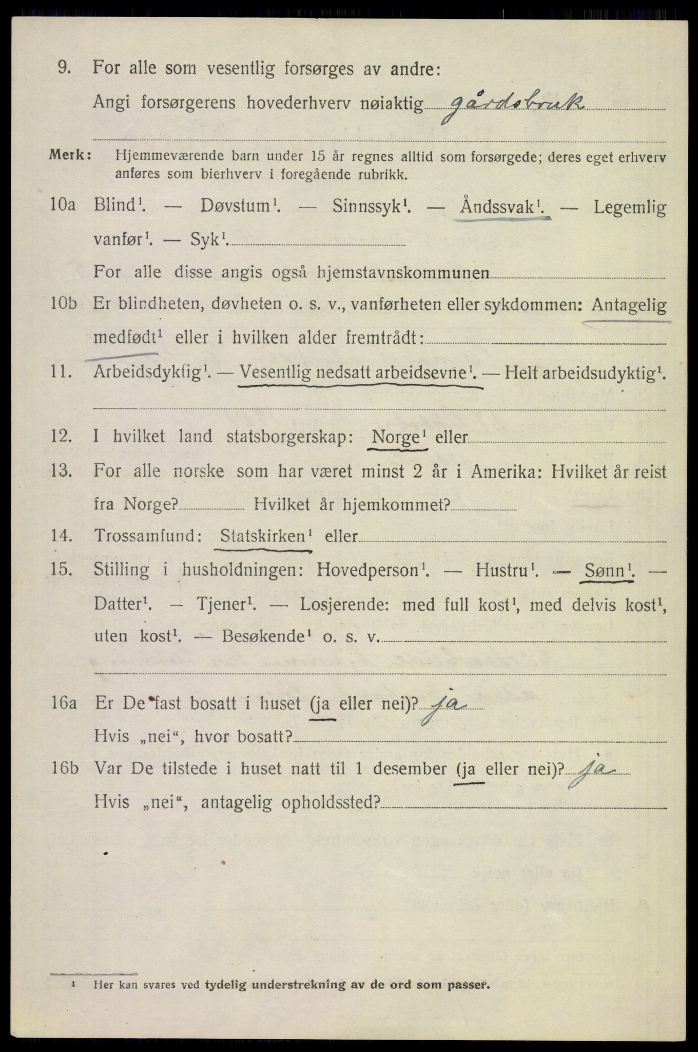 SAST, 1920 census for Gjesdal, 1920, p. 3107