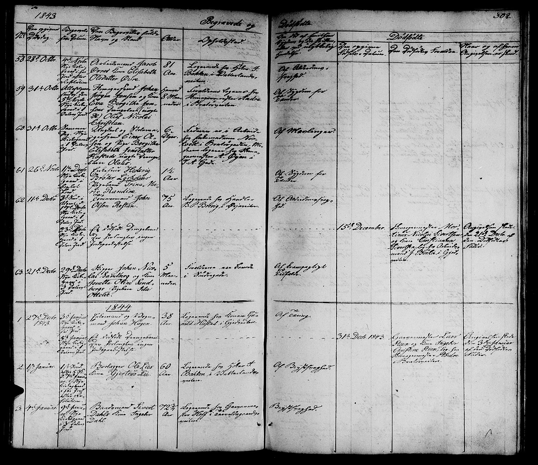 Ministerialprotokoller, klokkerbøker og fødselsregistre - Sør-Trøndelag, AV/SAT-A-1456/602/L0136: Parish register (copy) no. 602C04, 1833-1845, p. 302