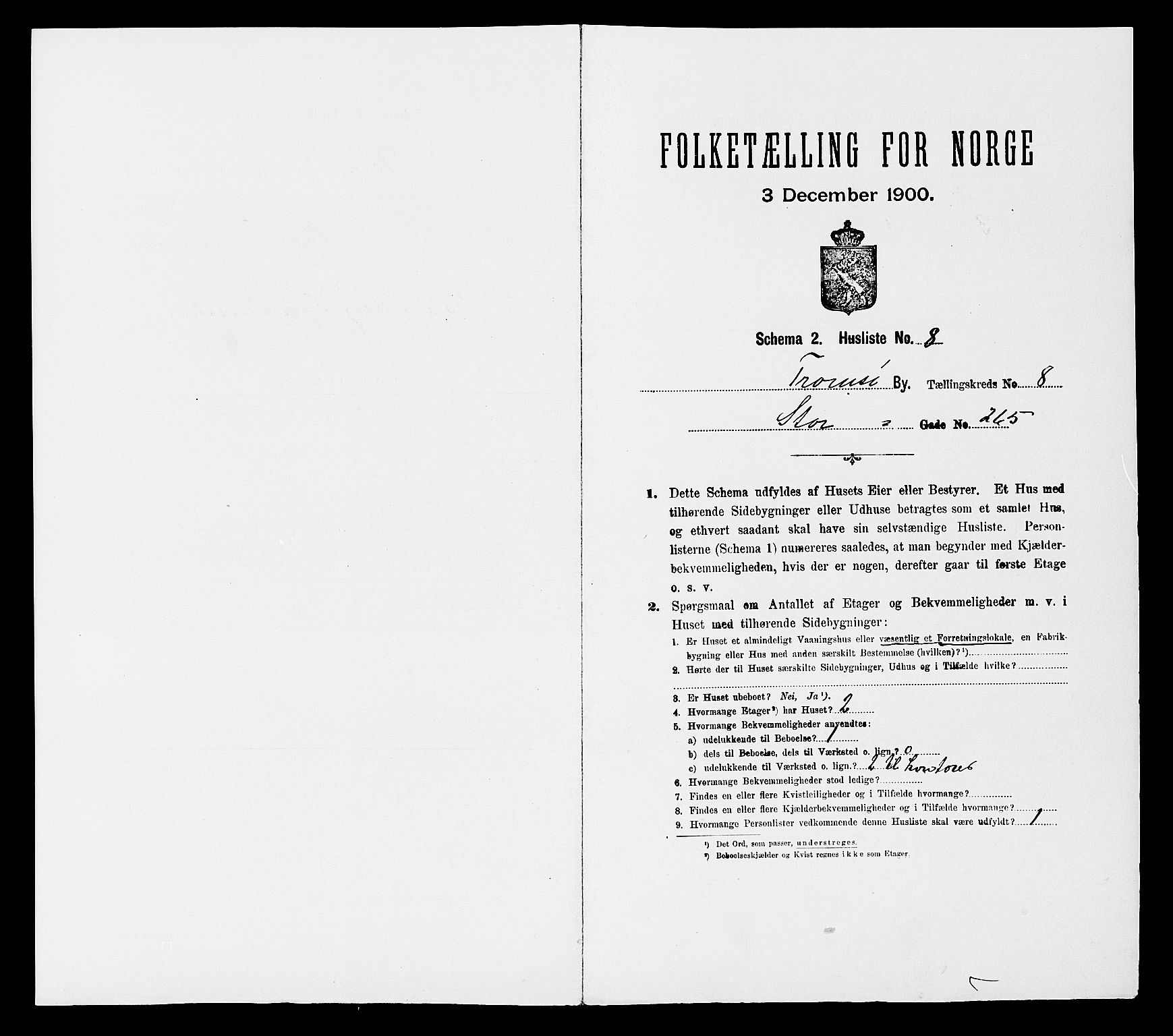 SATØ, 1900 census for Tromsø, 1900, p. 2201