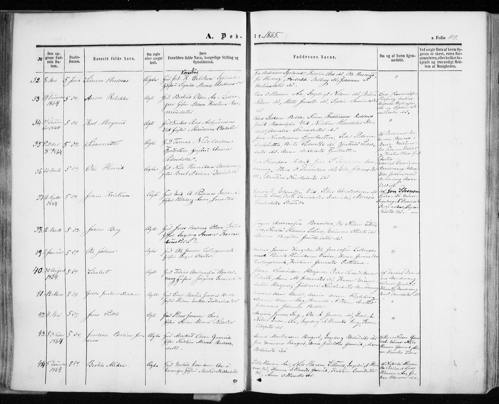 Ibestad sokneprestembete, AV/SATØ-S-0077/H/Ha/Haa/L0009kirke: Parish register (official) no. 9, 1859-1868, p. 109