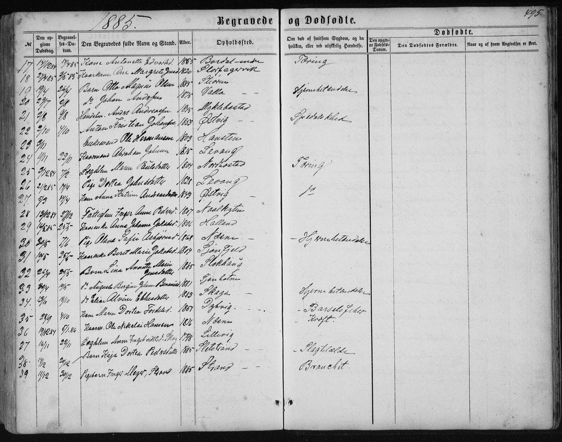 Ministerialprotokoller, klokkerbøker og fødselsregistre - Nordland, AV/SAT-A-1459/838/L0556: Parish register (copy) no. 838C03, 1861-1893, p. 495