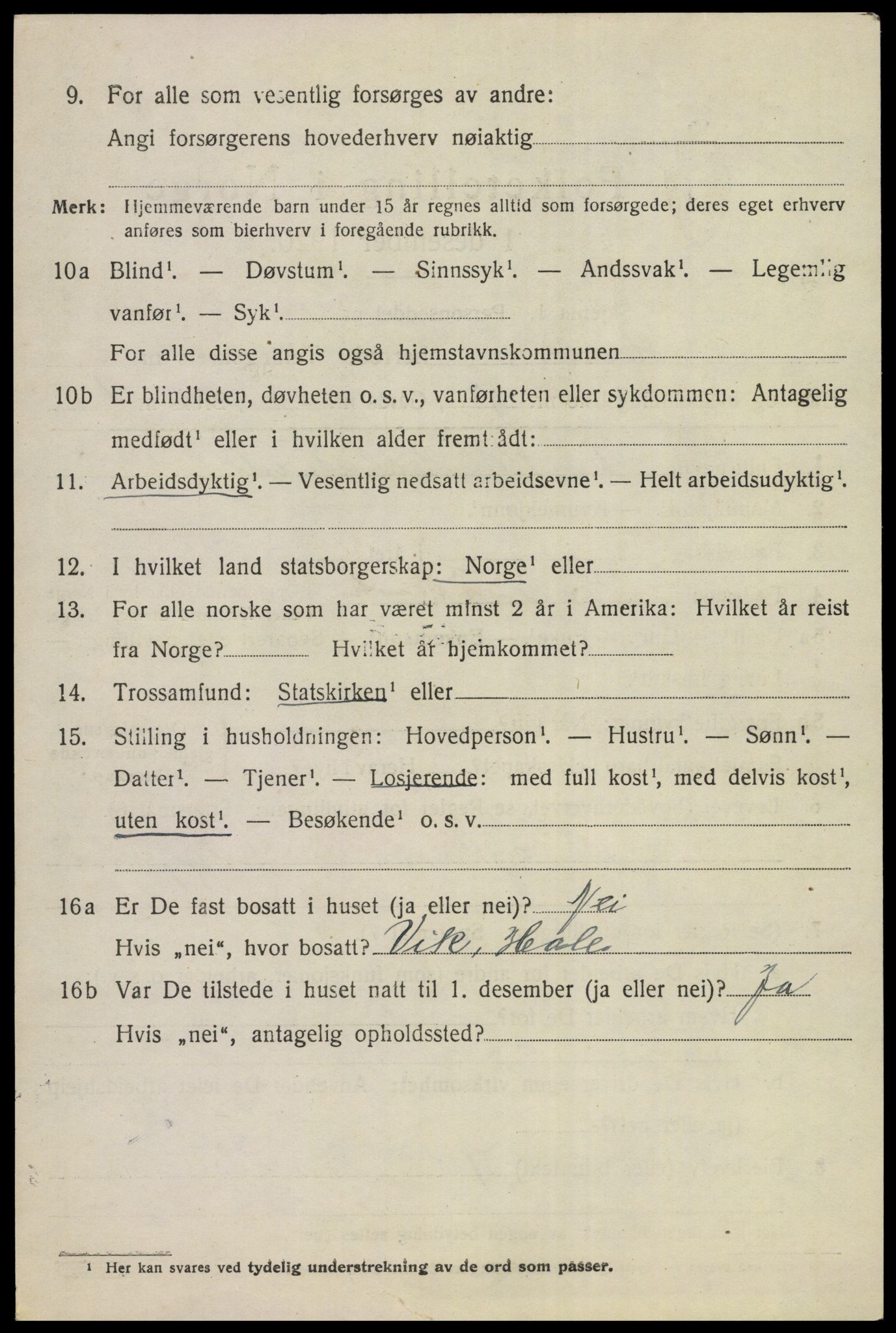 SAKO, 1920 census for Hole, 1920, p. 3366