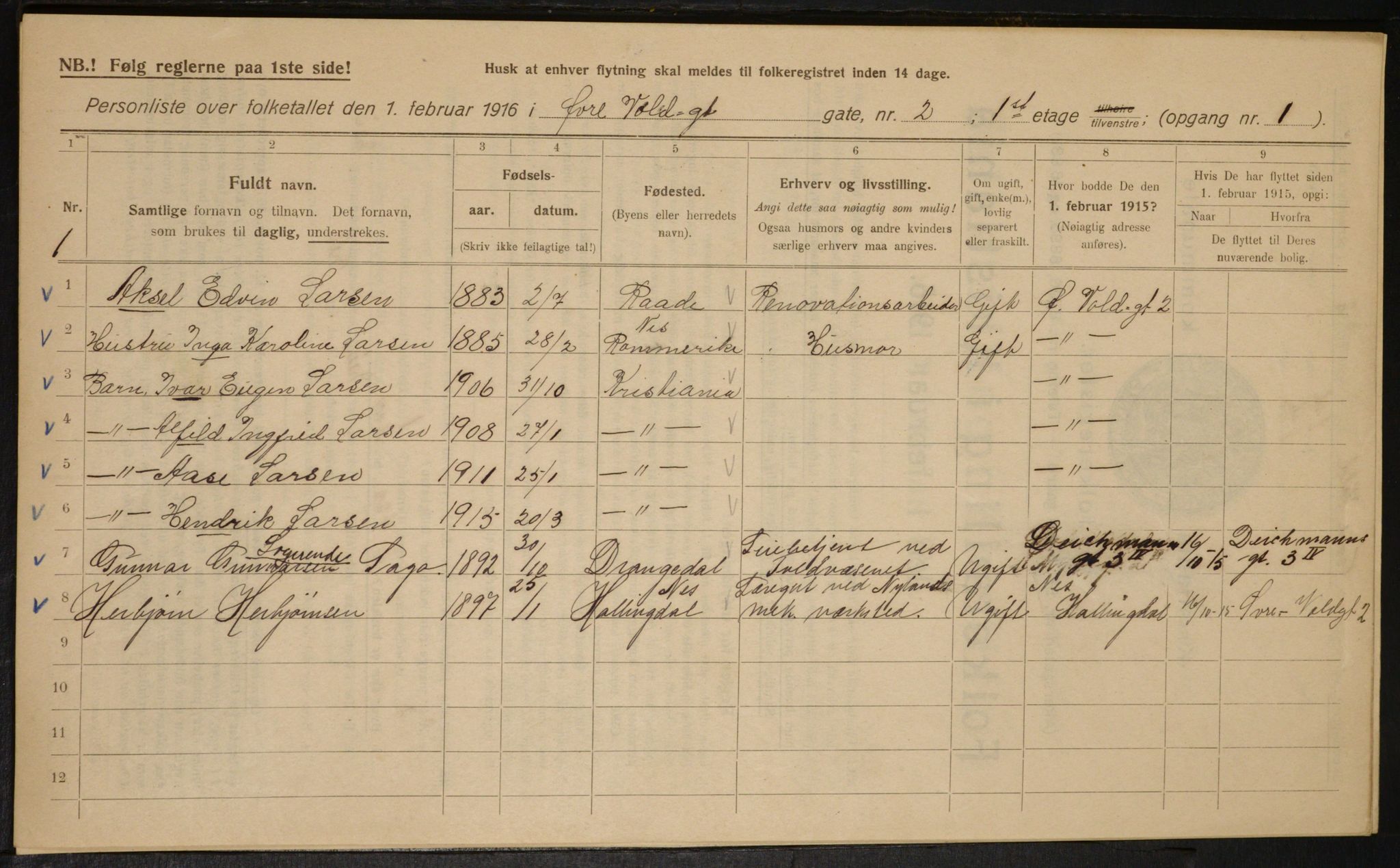 OBA, Municipal Census 1916 for Kristiania, 1916, p. 133793