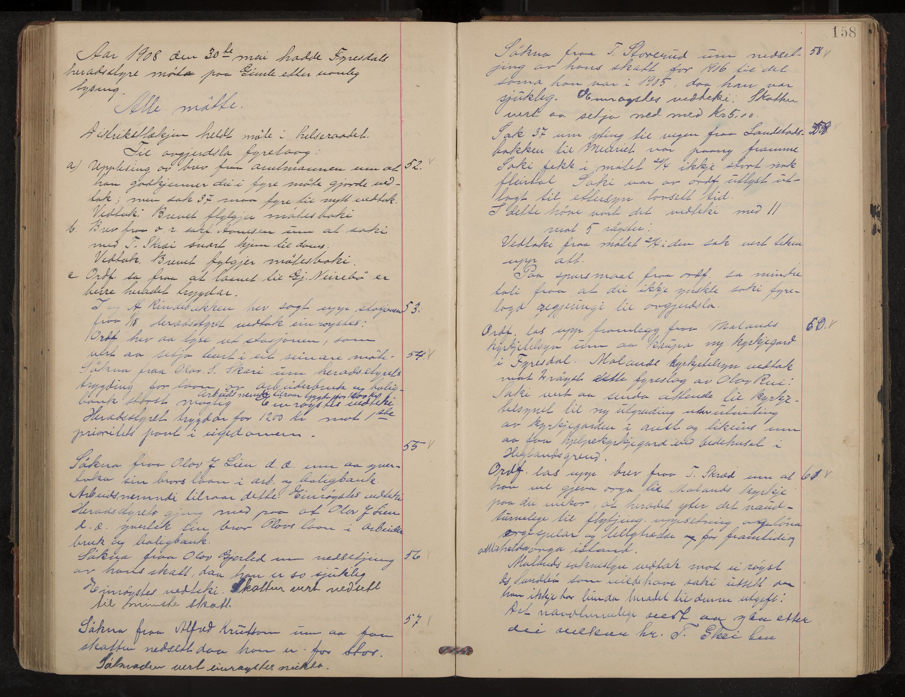 Fyresdal formannskap og sentraladministrasjon, IKAK/0831021-1/Aa/L0004: Møtebok, 1903-1911, p. 158