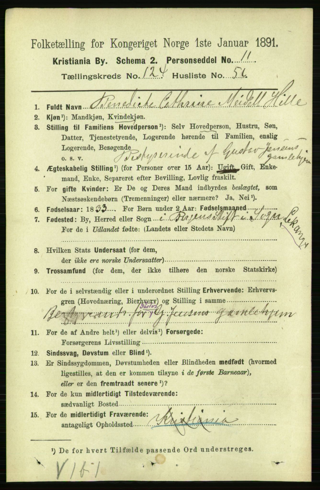 RA, 1891 census for 0301 Kristiania, 1891, p. 66253