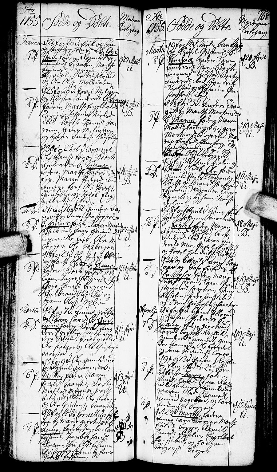 Aurskog prestekontor Kirkebøker, AV/SAO-A-10304a/F/Fa/L0002: Parish register (official) no. I 2, 1735-1766, p. 168