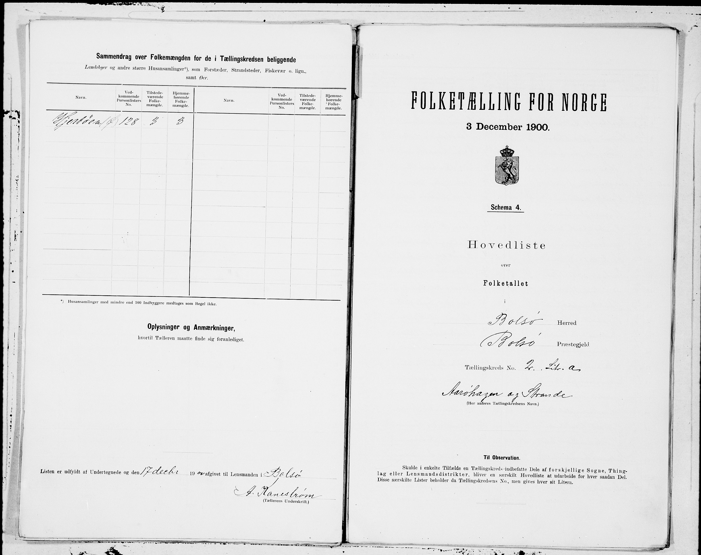 SAT, 1900 census for Bolsøy, 1900, p. 6