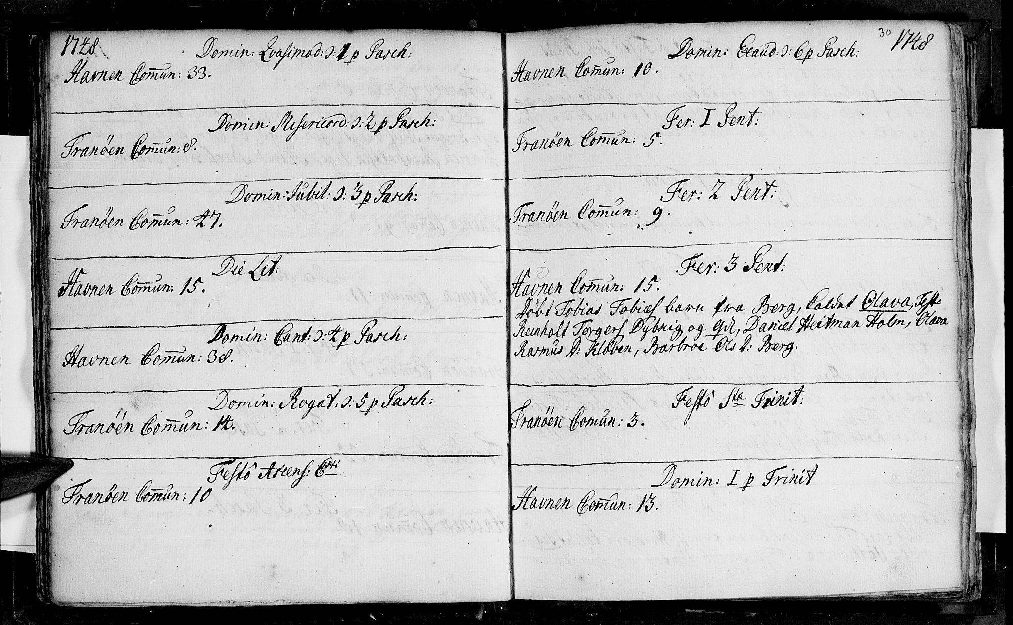Ibestad sokneprestembete, SATØ/S-0077/H/Ha/Haa/L0001kirke: Parish register (official) no. 1, 1744-1757, p. 30