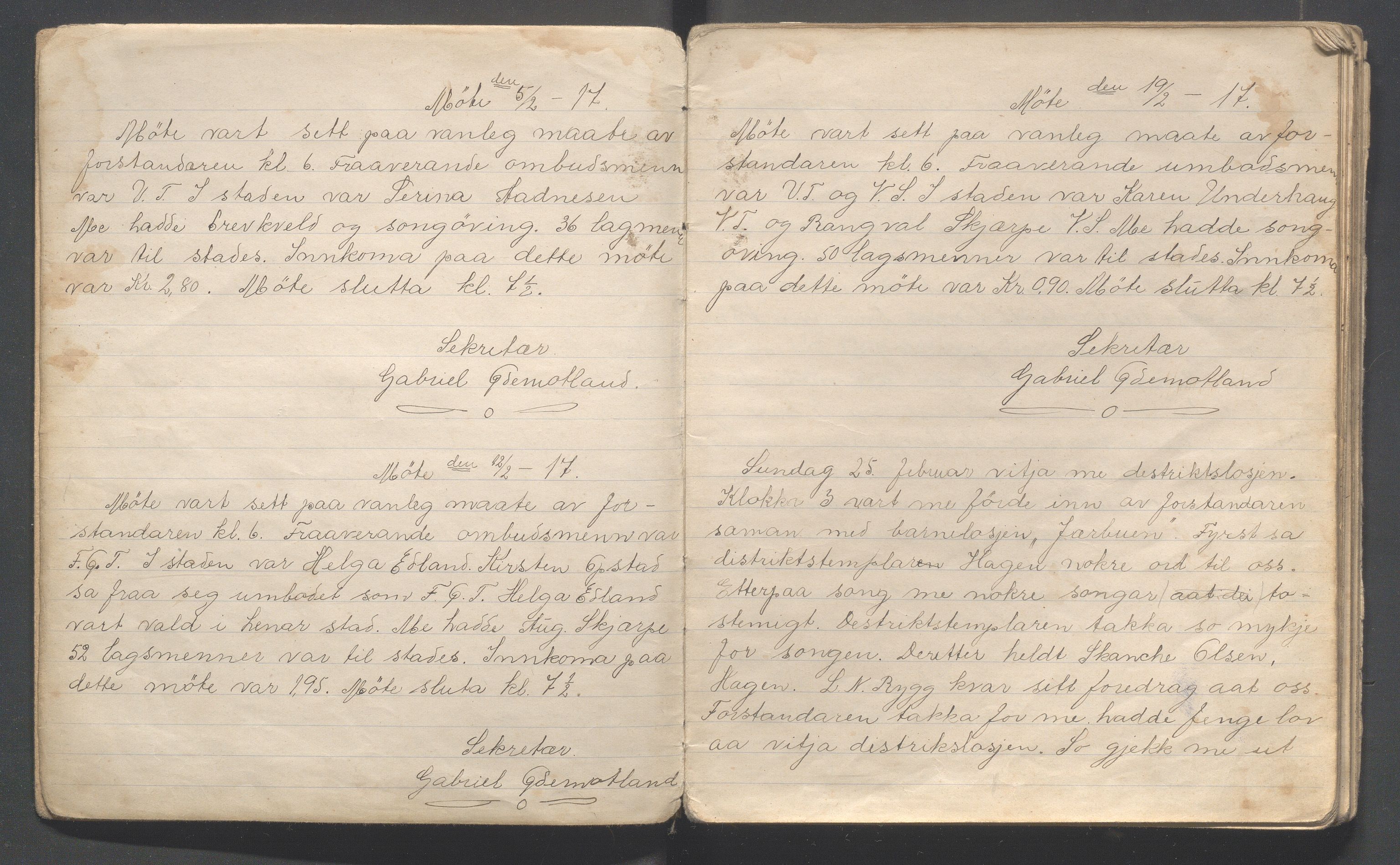 Hå kommune - PA 013 Barnelosje "Jadars Framtid" nr. 209, IKAR/K-102220/A/L0001: Møtebok, 1917-1921, p. 3