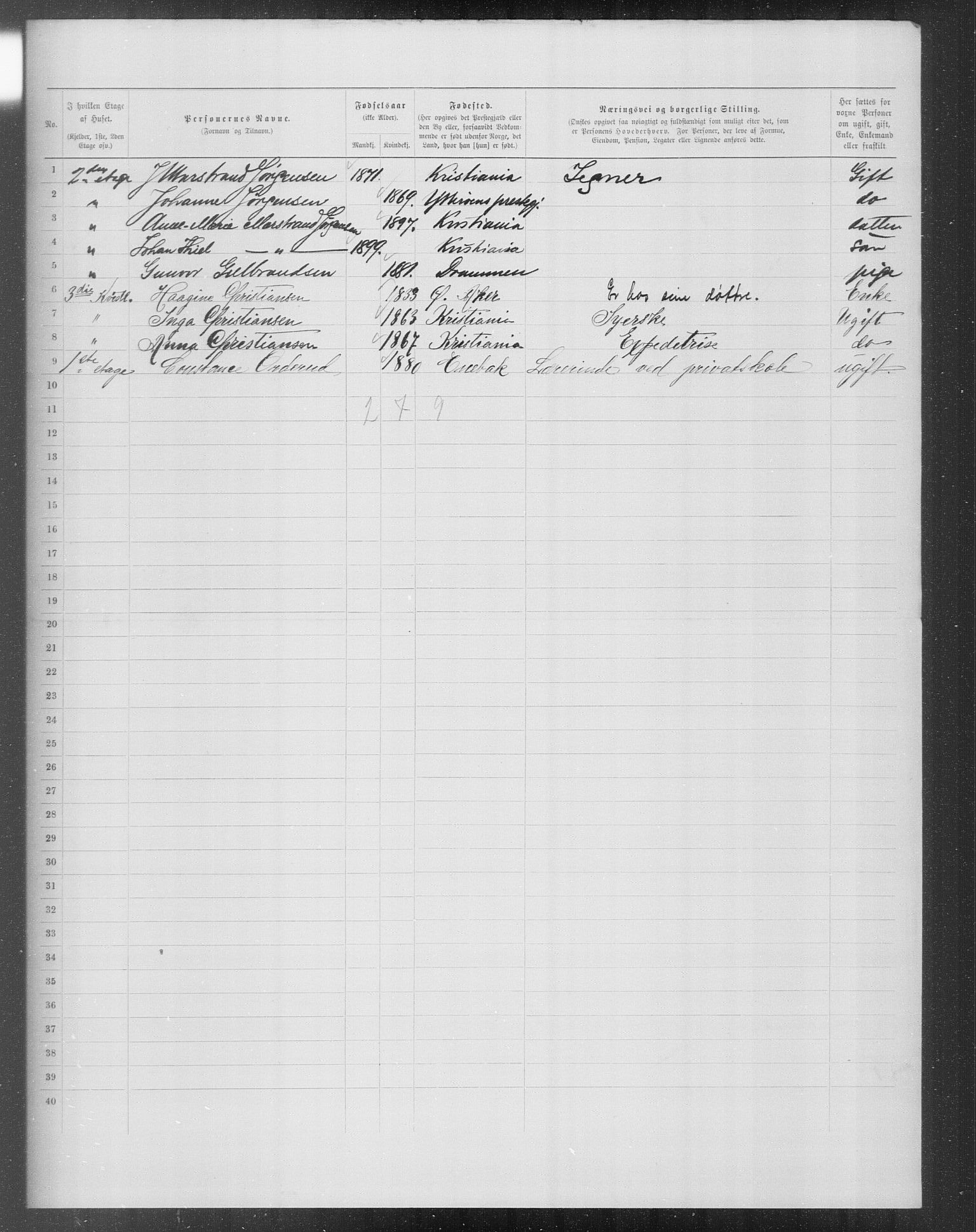 OBA, Municipal Census 1899 for Kristiania, 1899, p. 11471