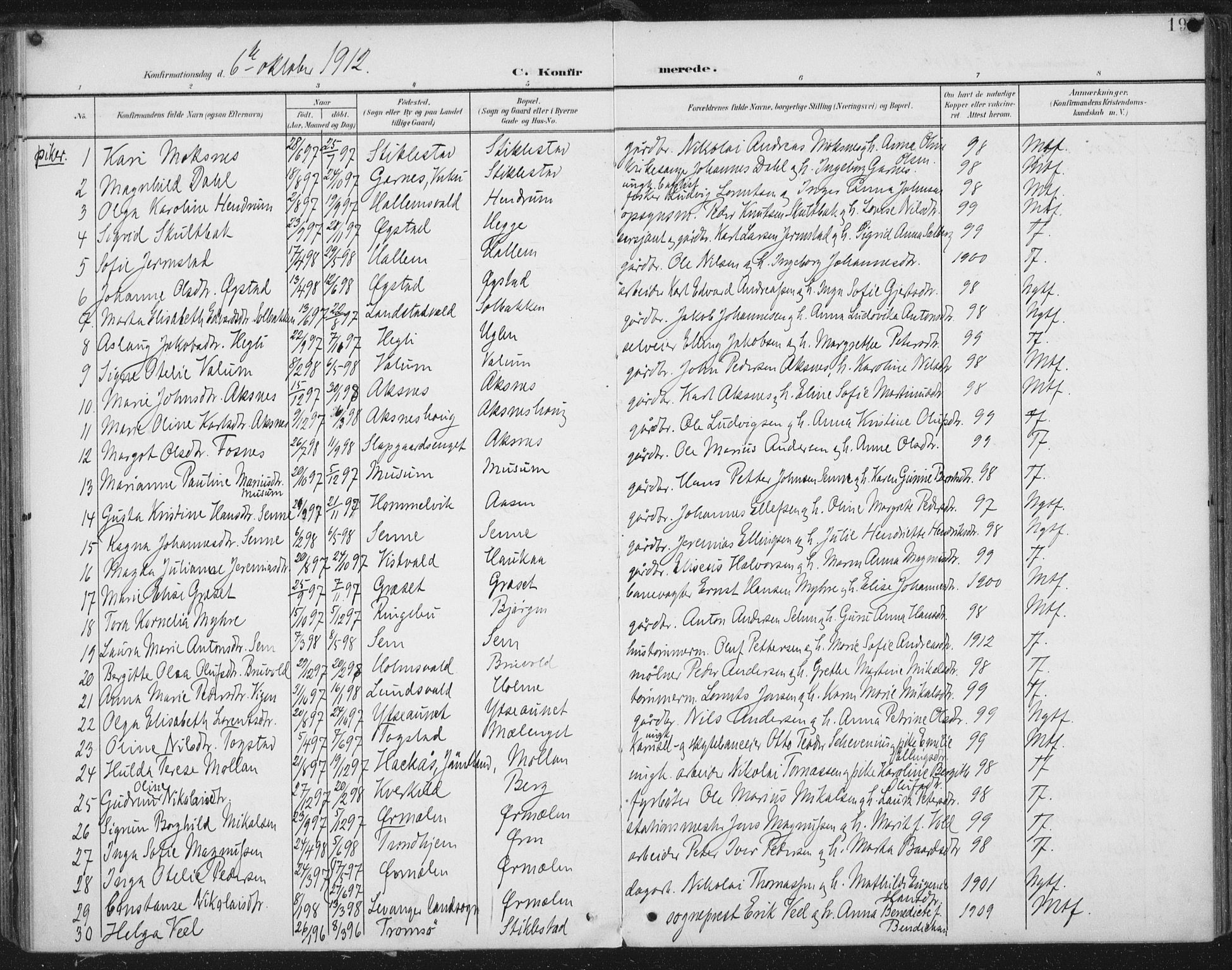 Ministerialprotokoller, klokkerbøker og fødselsregistre - Nord-Trøndelag, SAT/A-1458/723/L0246: Parish register (official) no. 723A15, 1900-1917, p. 192