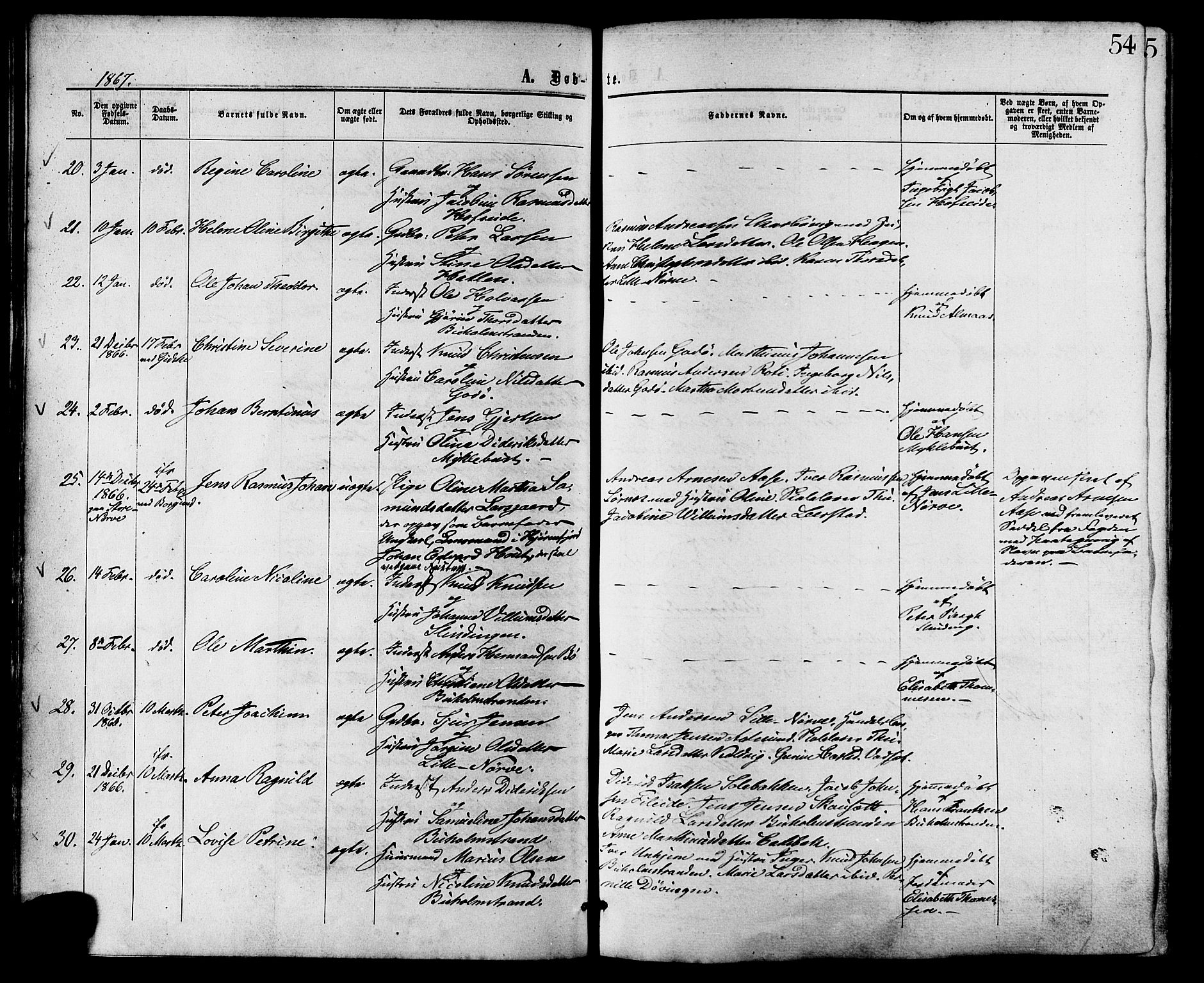 Ministerialprotokoller, klokkerbøker og fødselsregistre - Møre og Romsdal, AV/SAT-A-1454/528/L0399: Parish register (official) no. 528A10, 1864-1879, p. 54