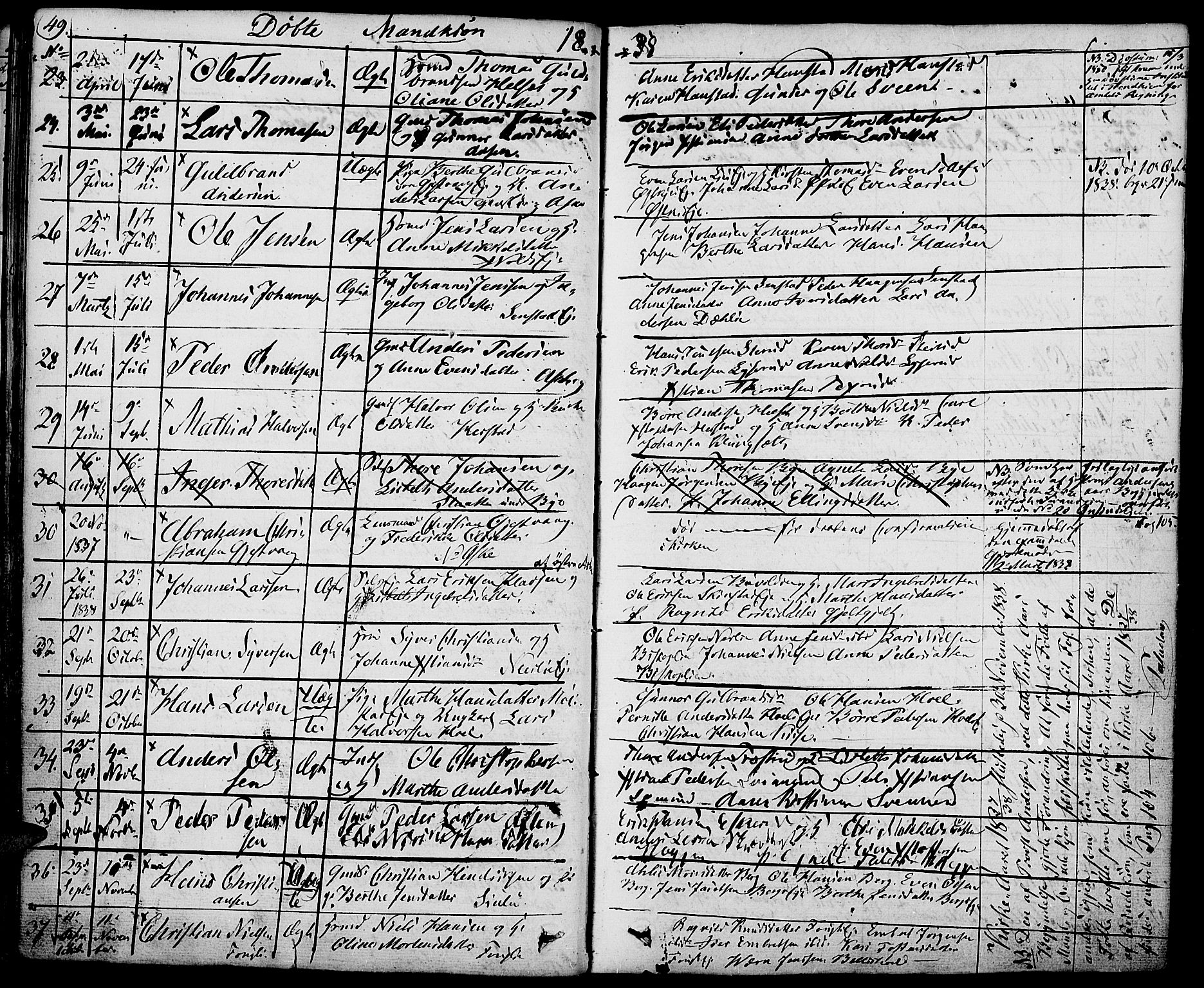 Nes prestekontor, Hedmark, AV/SAH-PREST-020/K/Ka/L0003: Parish register (official) no. 3, 1827-1851, p. 49