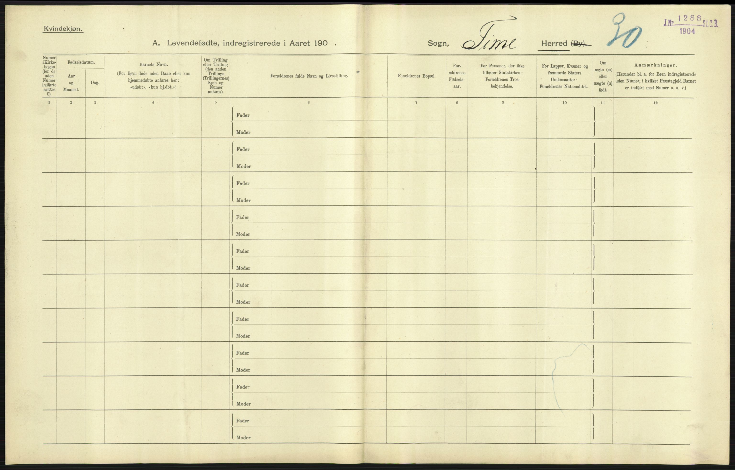 Statistisk sentralbyrå, Sosiodemografiske emner, Befolkning, AV/RA-S-2228/D/Df/Dfa/Dfaa/L0012: Stavanger amt: Fødte, gifte, døde, 1903, p. 25