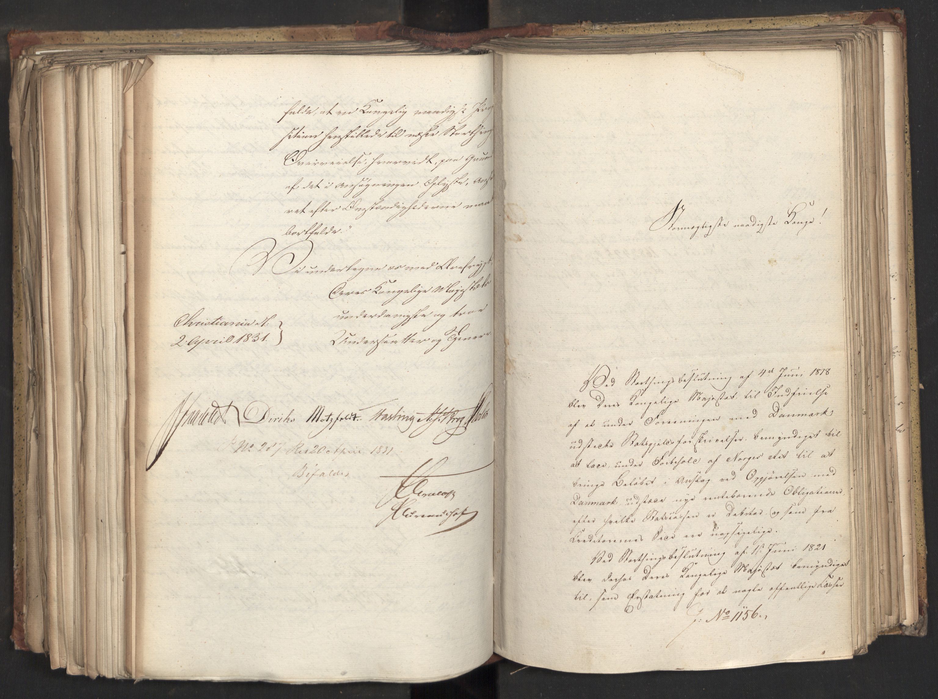 Statsrådsavdelingen i Stockholm, AV/RA-S-1003/D/Da/L0070: Regjeringsinnstillinger nr. 1047-1221, 1831, p. 397