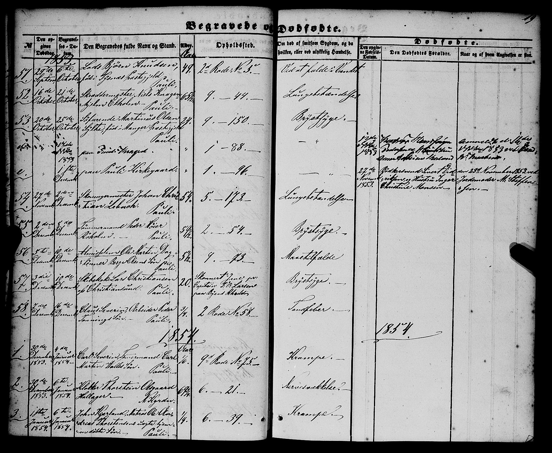 Nykirken Sokneprestembete, SAB/A-77101/H/Haa/L0042: Parish register (official) no. E 2, 1850-1868, p. 19