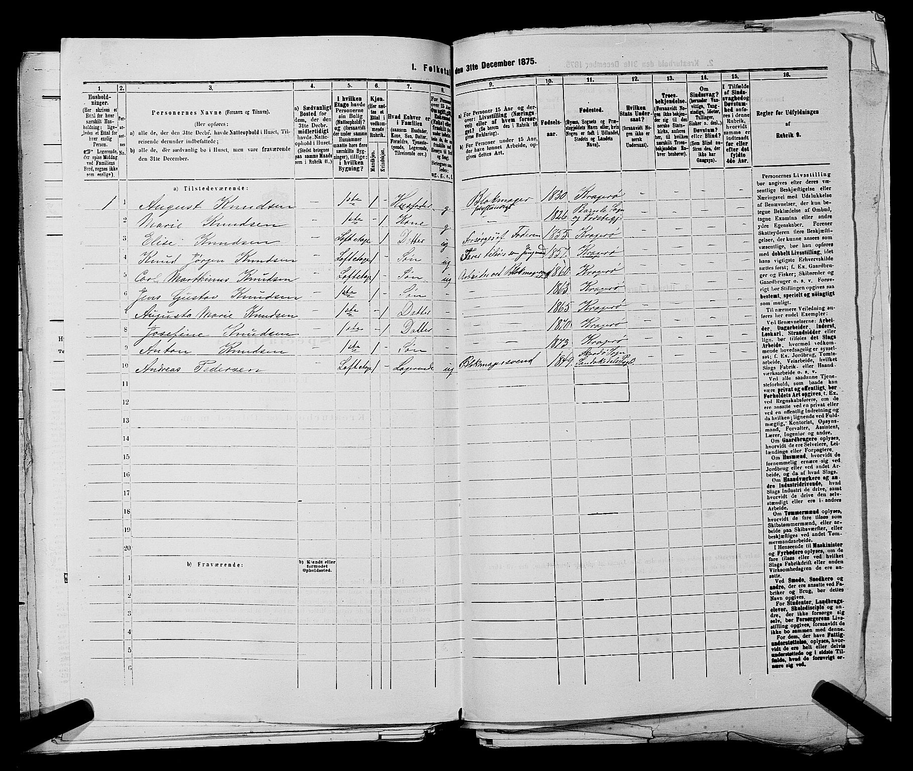 SAKO, 1875 census for 0801P Kragerø, 1875, p. 557