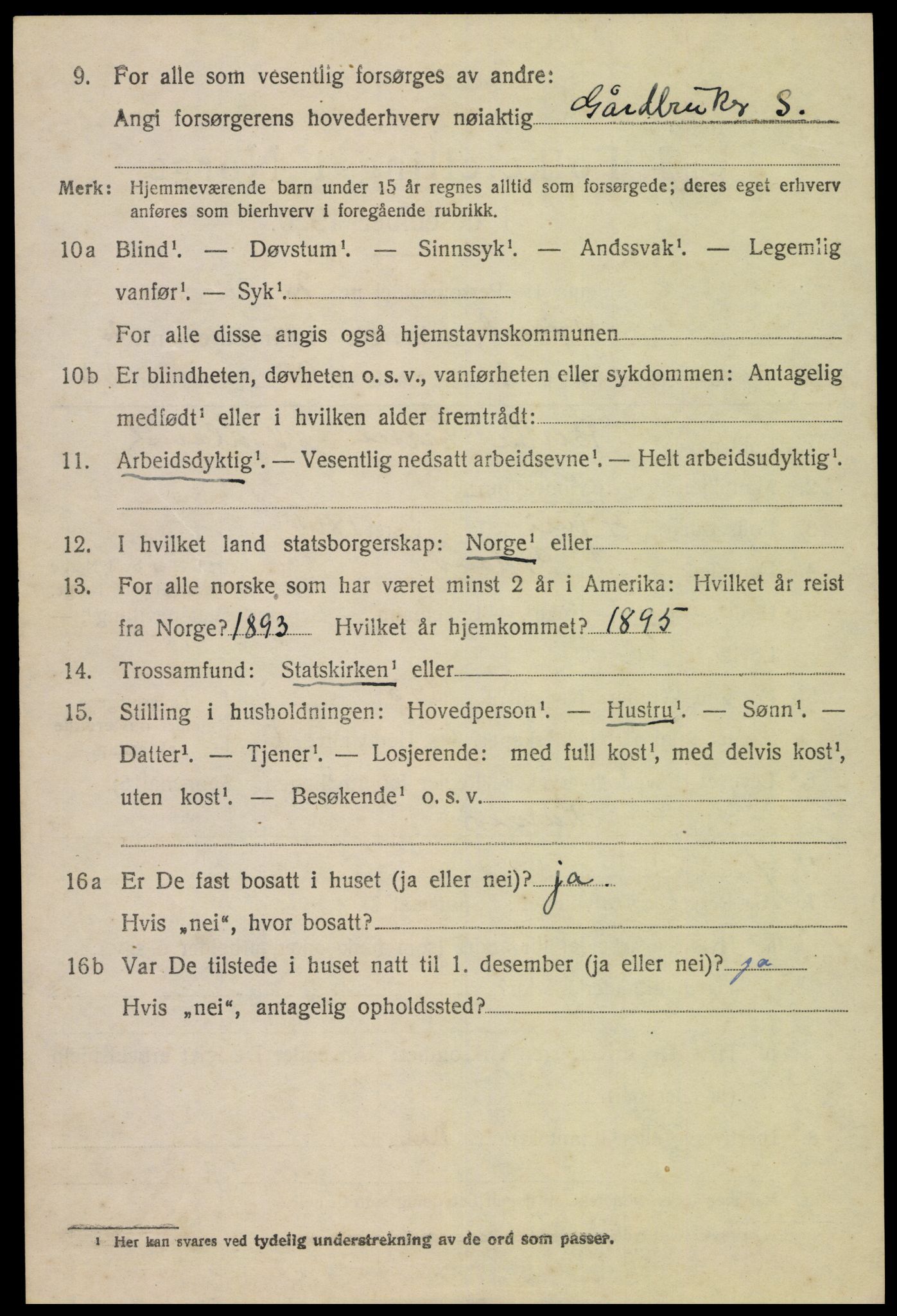 SAK, 1920 census for Gyland, 1920, p. 725