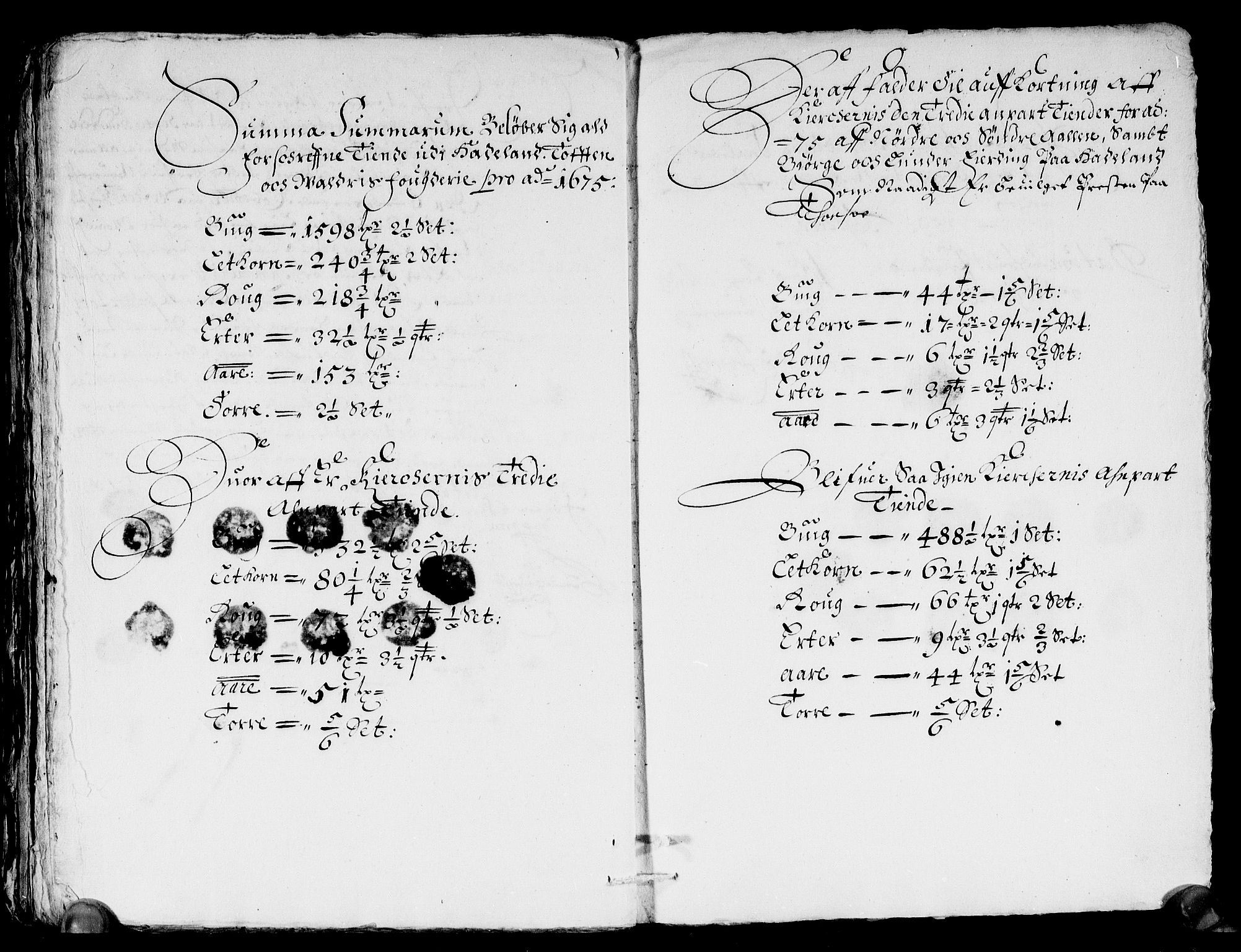 Rentekammeret inntil 1814, Reviderte regnskaper, Stiftamtstueregnskaper, Landkommissariatet på Akershus og Akershus stiftamt, AV/RA-EA-5869/R/Rb/L0114: Akershus stiftamt, 1675