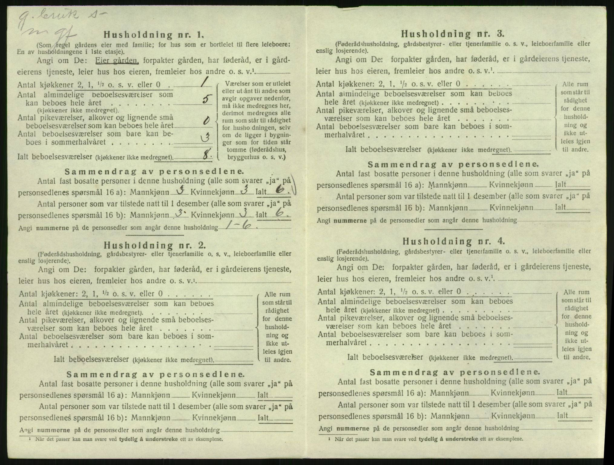 SAK, 1920 census for Froland, 1920, p. 422