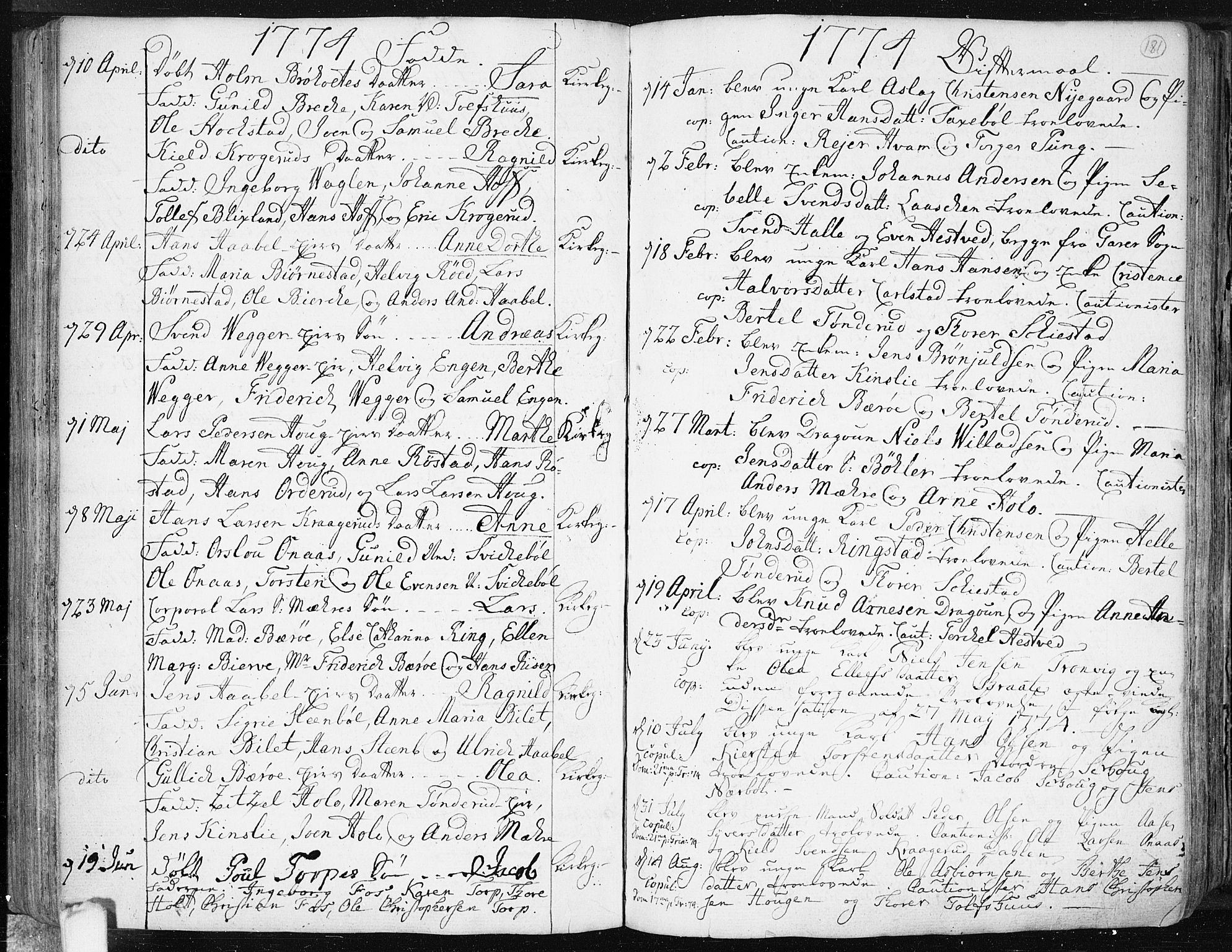 Hobøl prestekontor Kirkebøker, AV/SAO-A-2002/F/Fa/L0001: Parish register (official) no. I 1, 1733-1814, p. 181