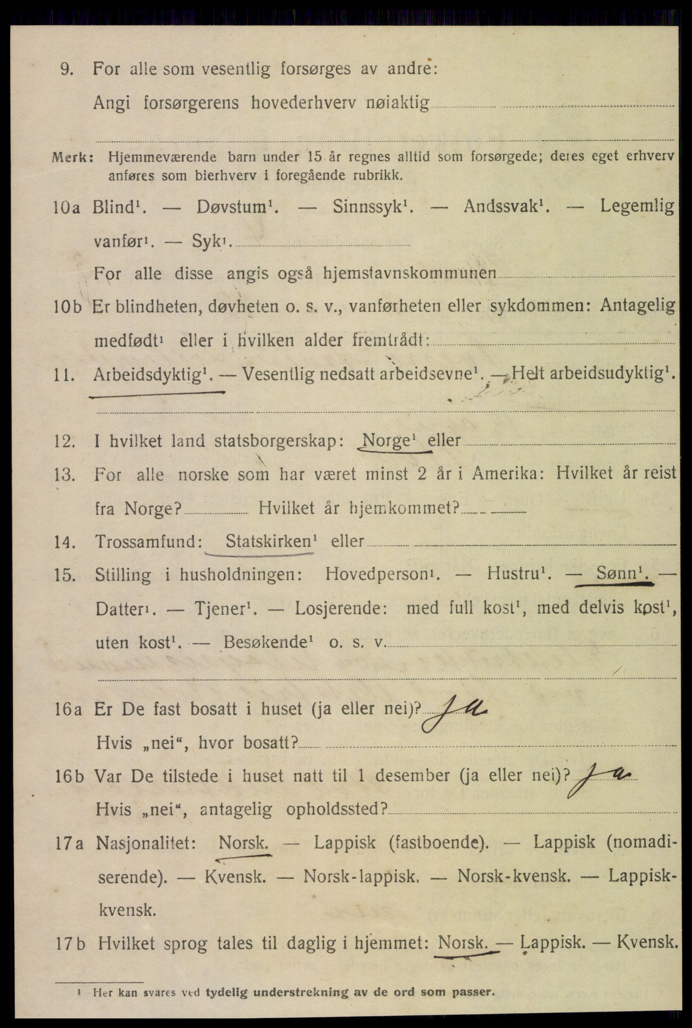 SAT, 1920 census for Stod, 1920, p. 2221