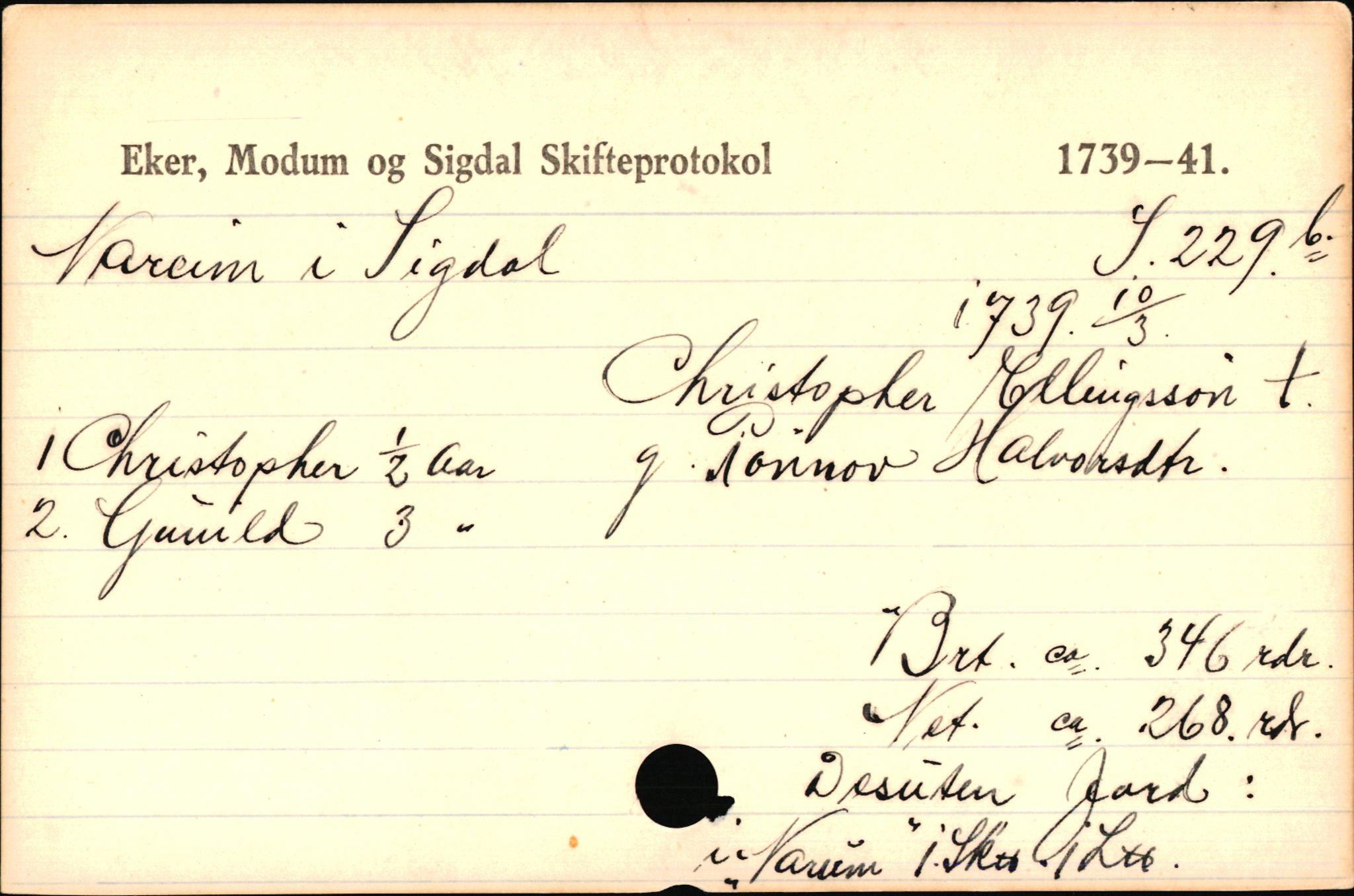 Eiker, Modum og Sigdal sorenskriveri, AV/SAKO-A-123/H, 1676-1828, p. 3524