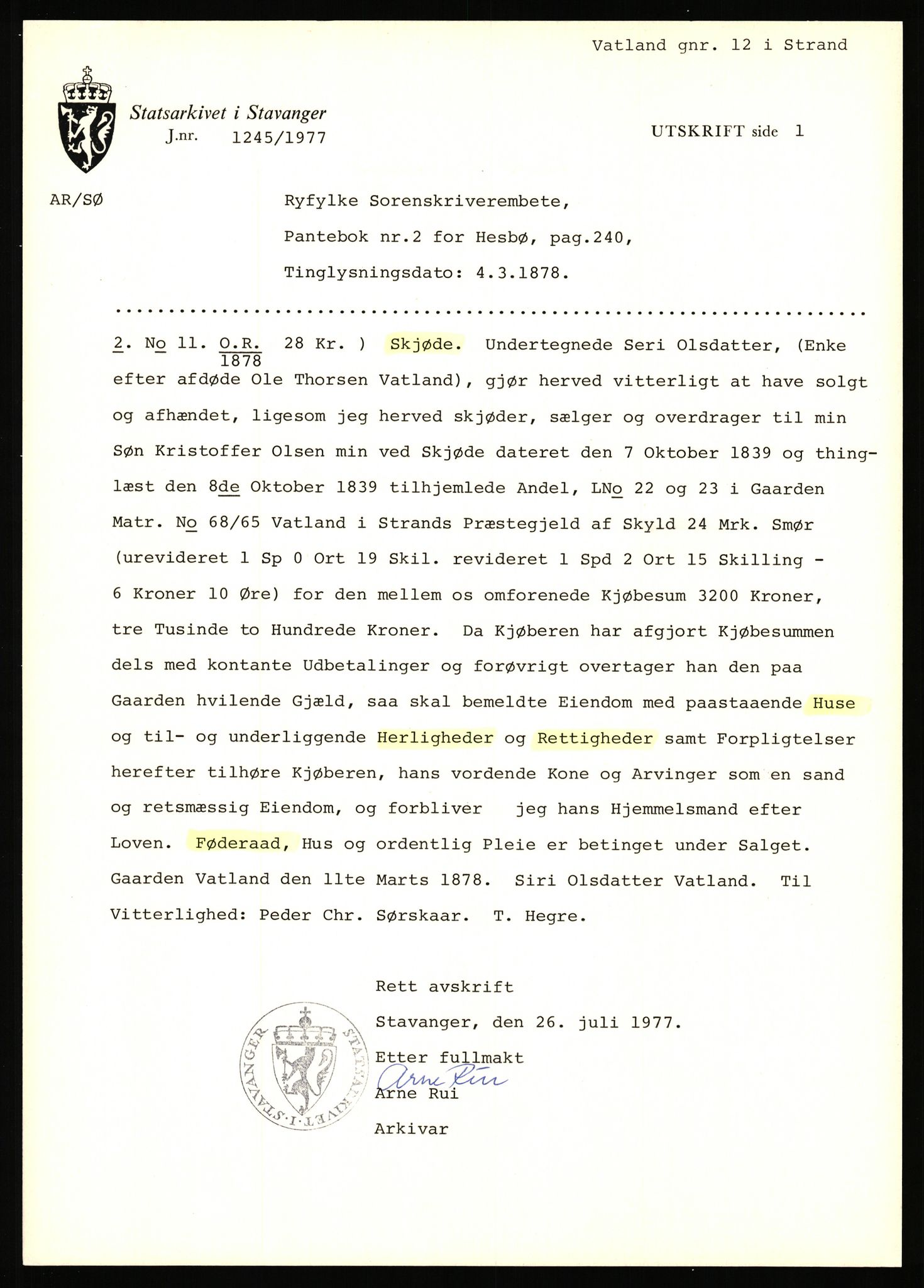 Statsarkivet i Stavanger, AV/SAST-A-101971/03/Y/Yj/L0092: Avskrifter sortert etter gårdsnavn: Varhaug søndre - Vatnemoholmene, 1750-1930, p. 413
