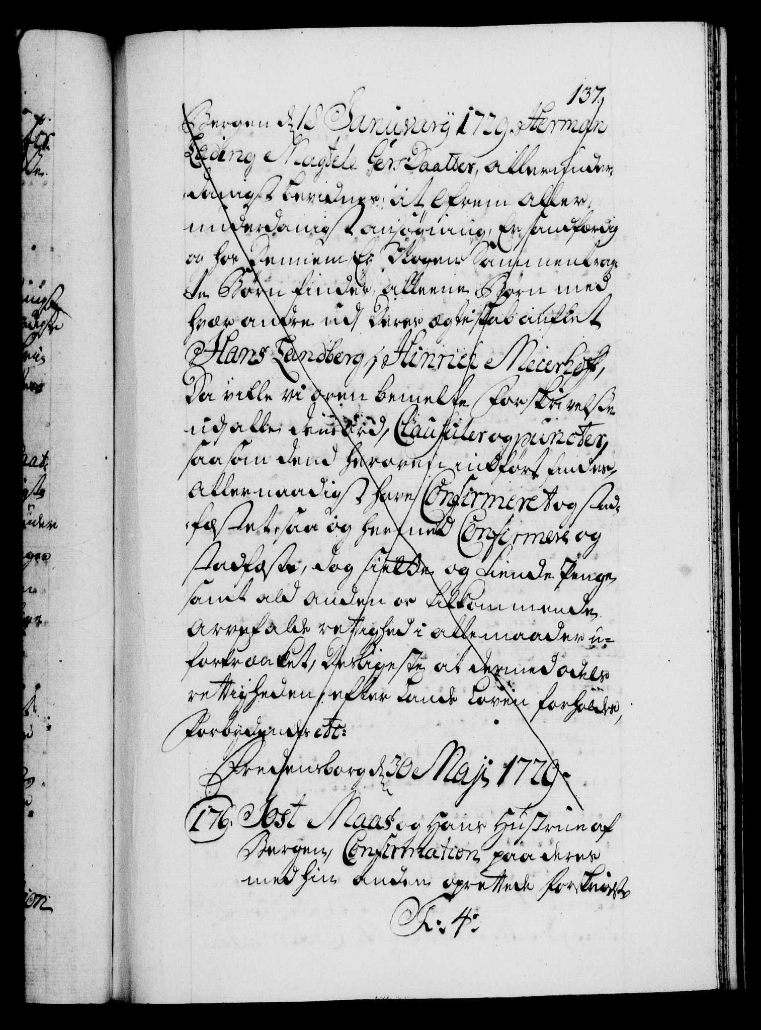 Danske Kanselli 1572-1799, AV/RA-EA-3023/F/Fc/Fca/Fcaa/L0026: Norske registre, 1729-1730, p. 137a