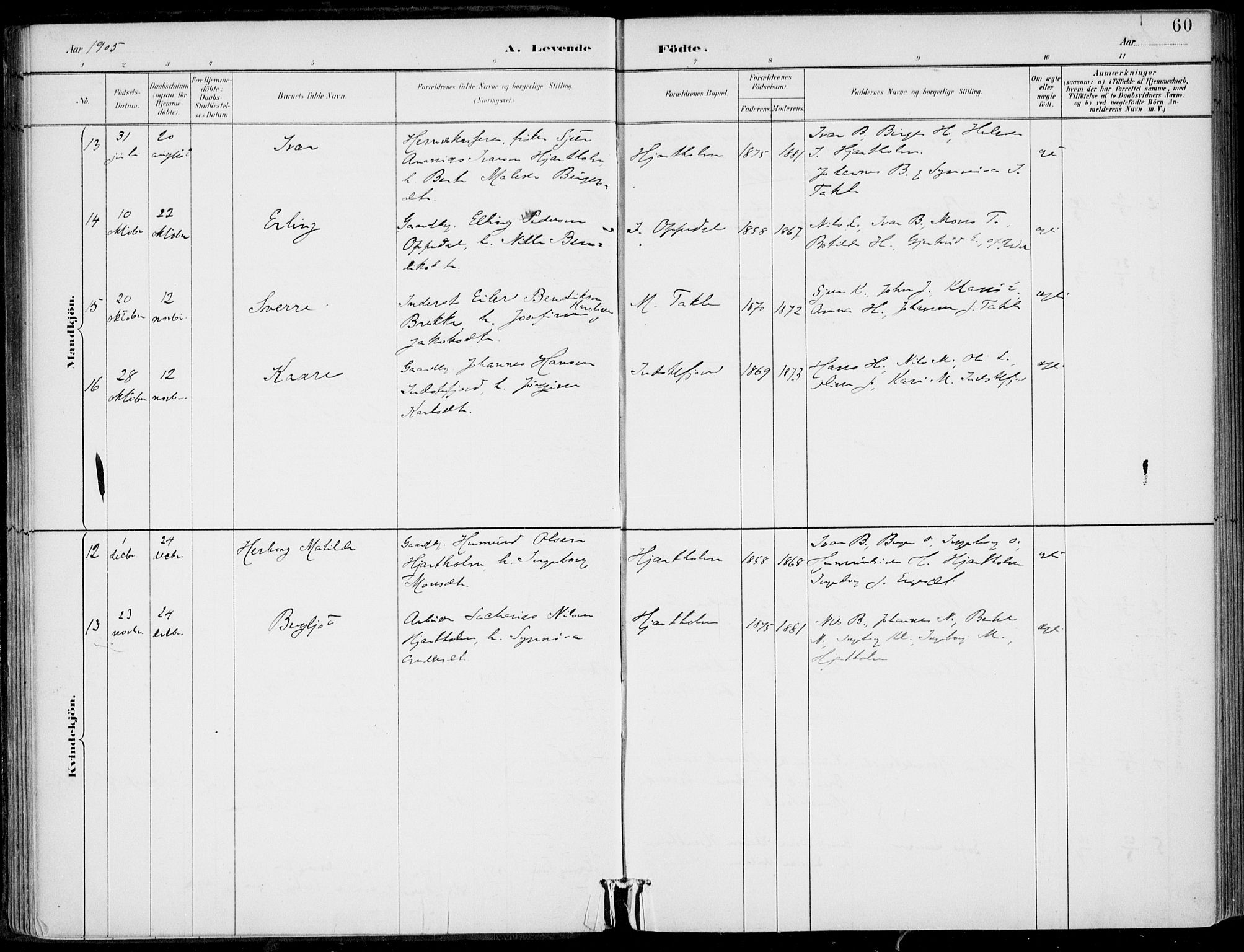 Gulen sokneprestembete, SAB/A-80201/H/Haa/Haac/L0002: Parish register (official) no. C  2, 1882-1914, p. 60