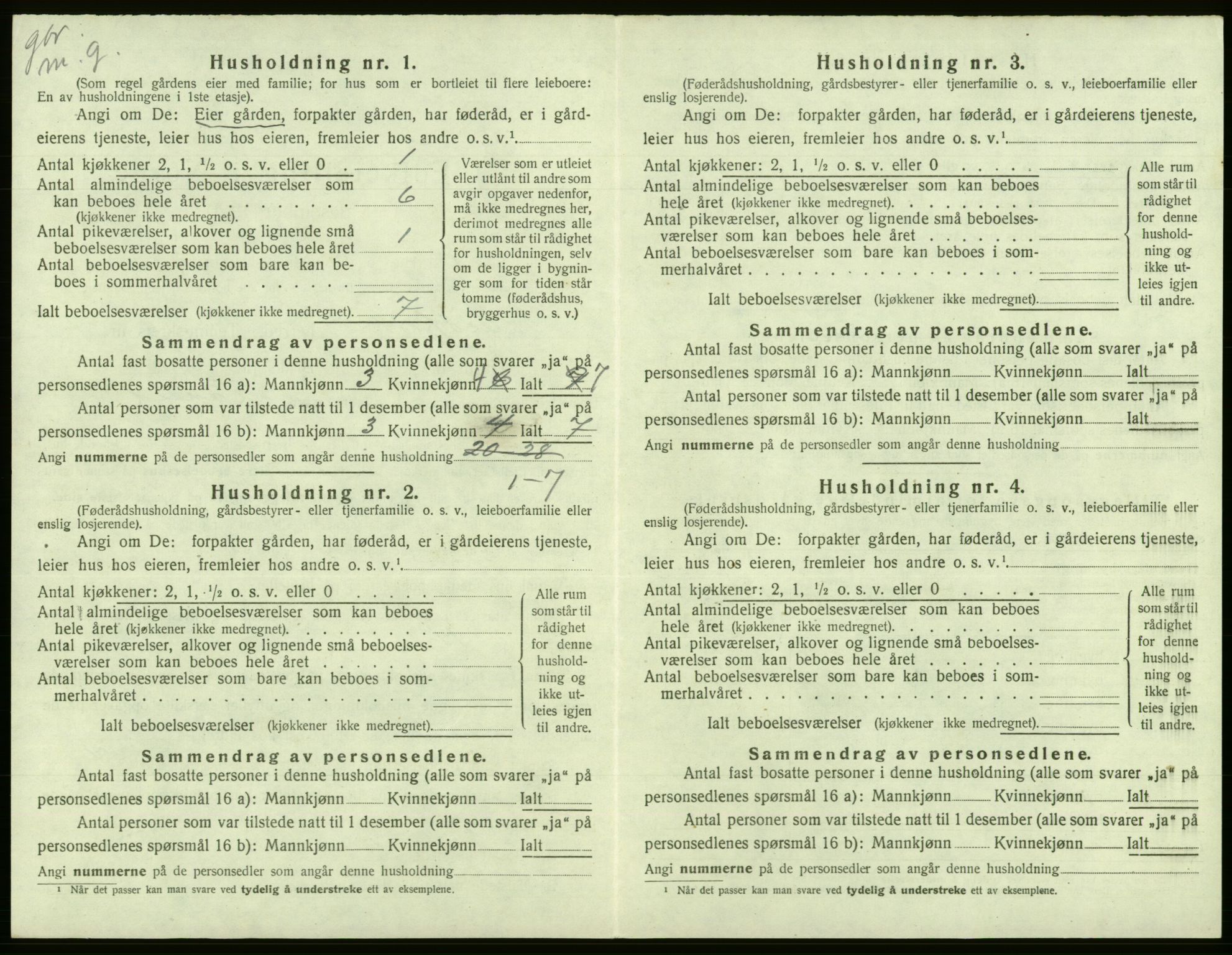 SAB, 1920 census for Eidfjord, 1920, p. 214